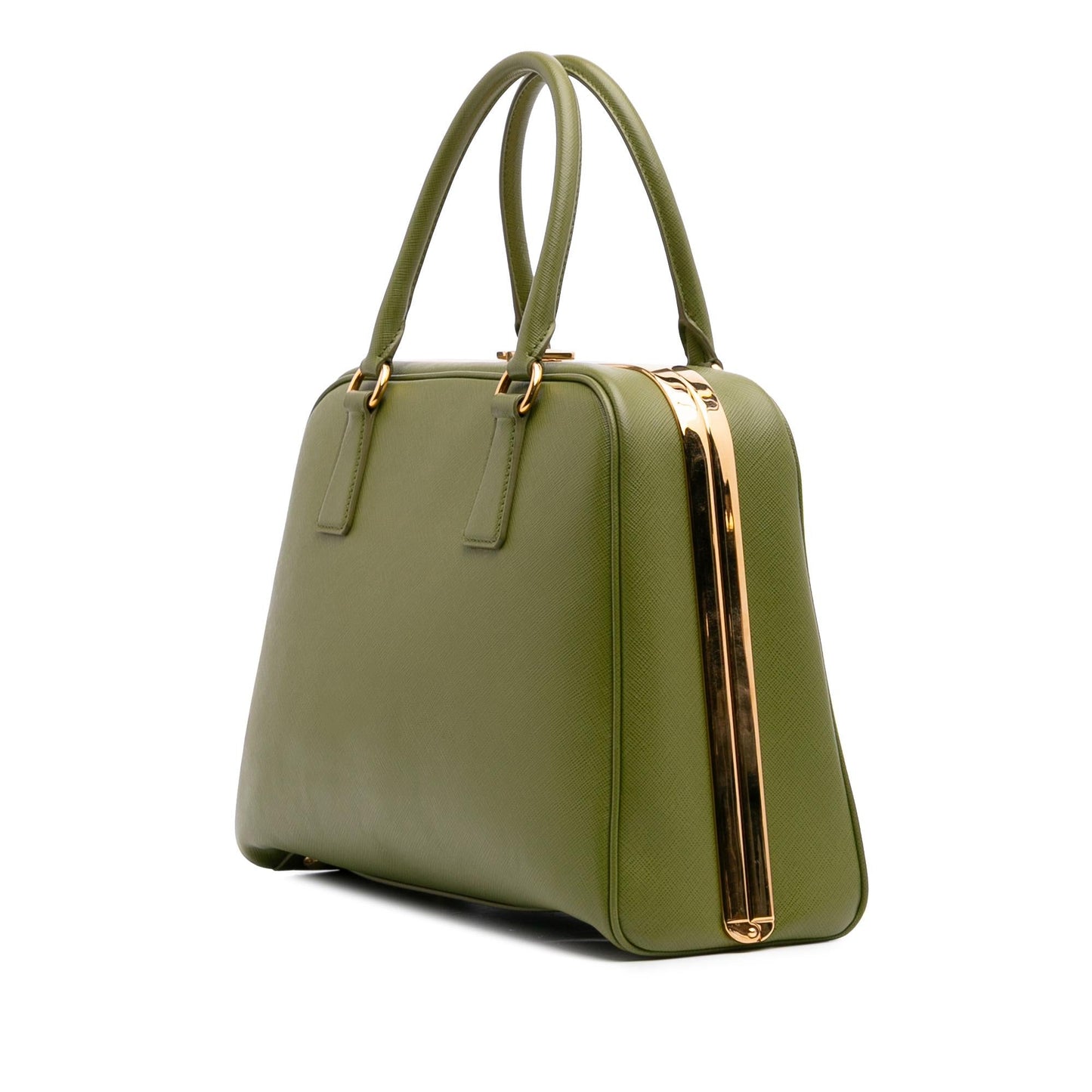 Prada Saffiano Lux Pyramid Frame Handbag