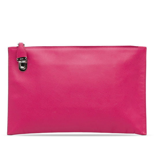 Prada Saffiano Lux Zip Clutch (SHG-aBNCAK)