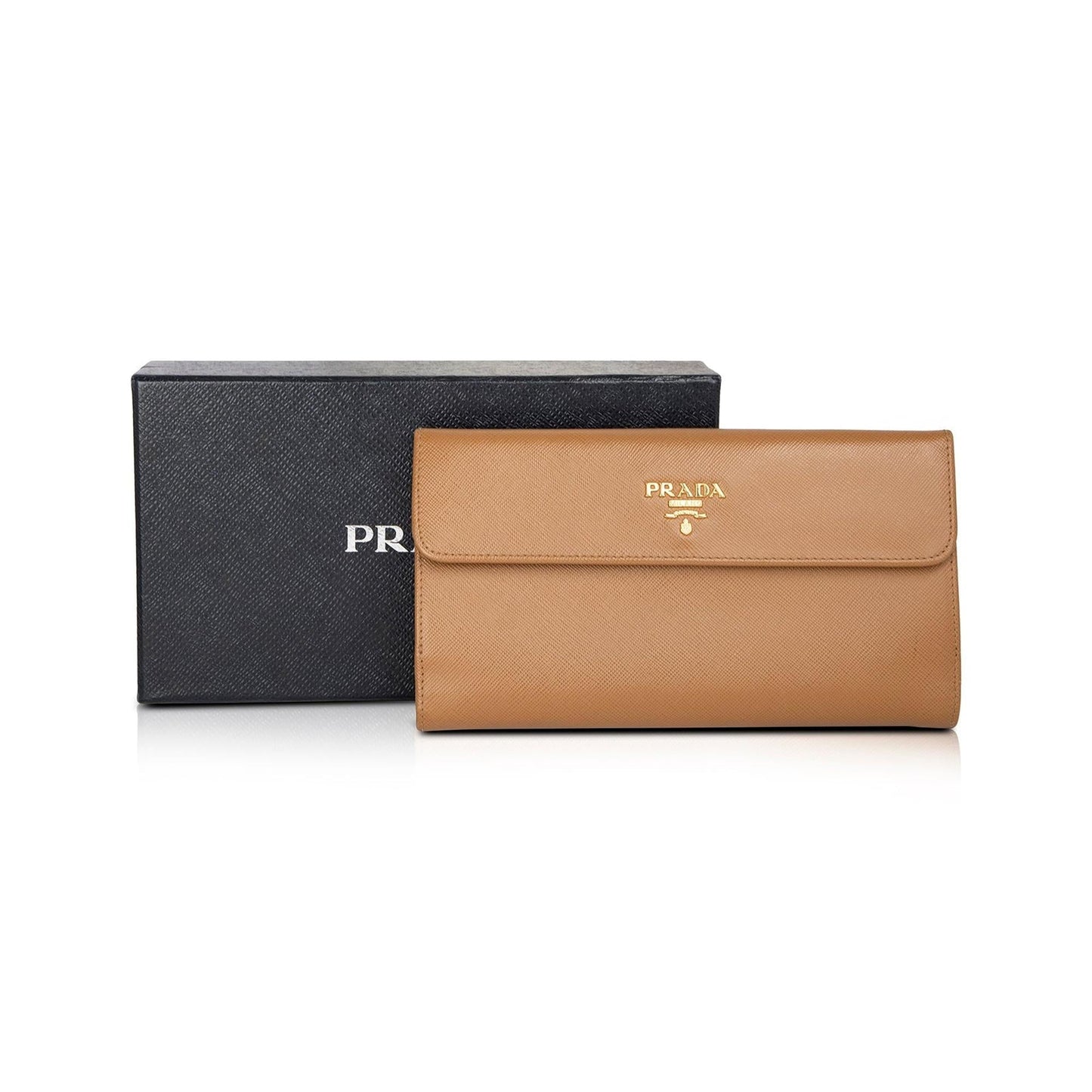 Prada Saffiano Metal Long Flap Wallet