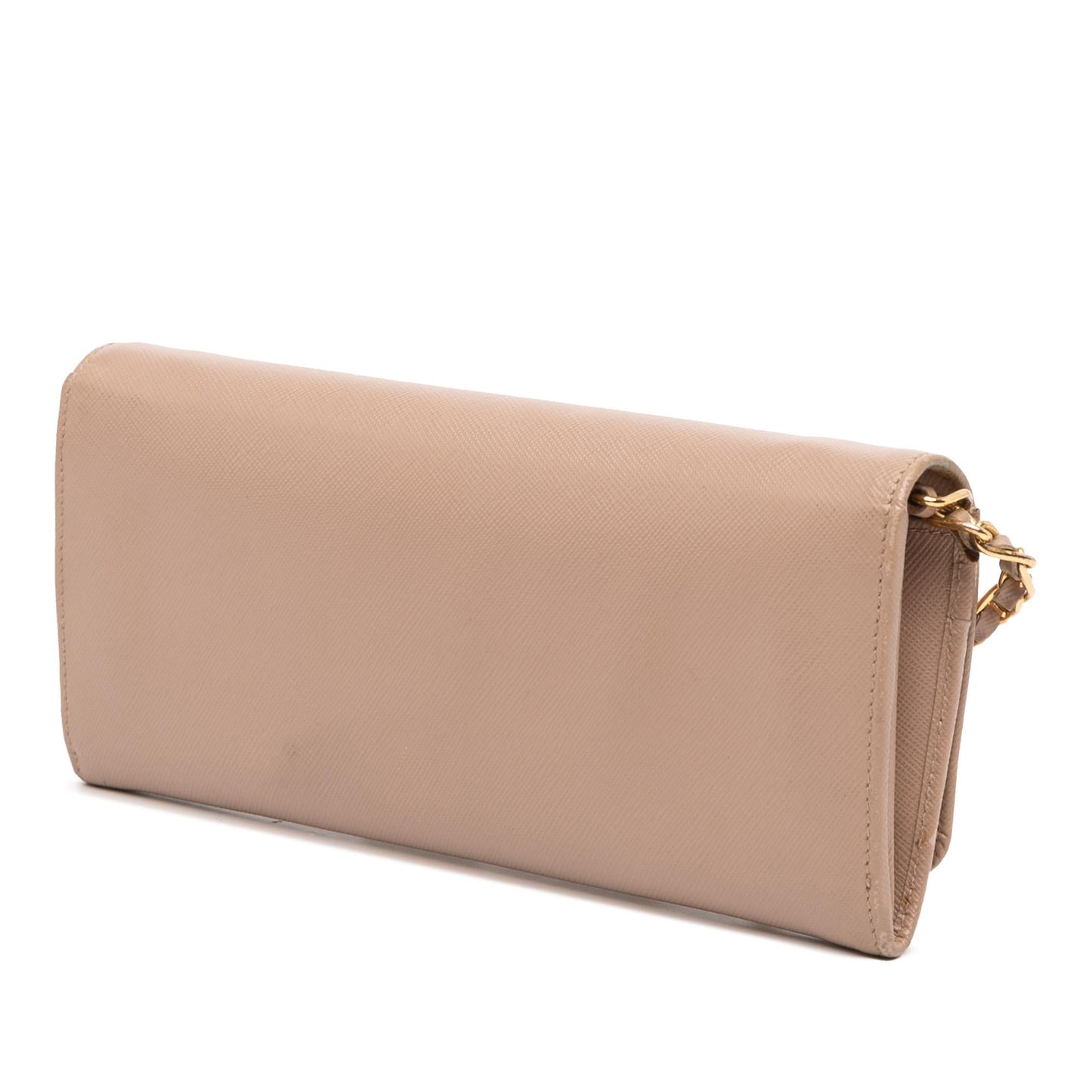Prada Saffiano Metal Oro Chain Wallet