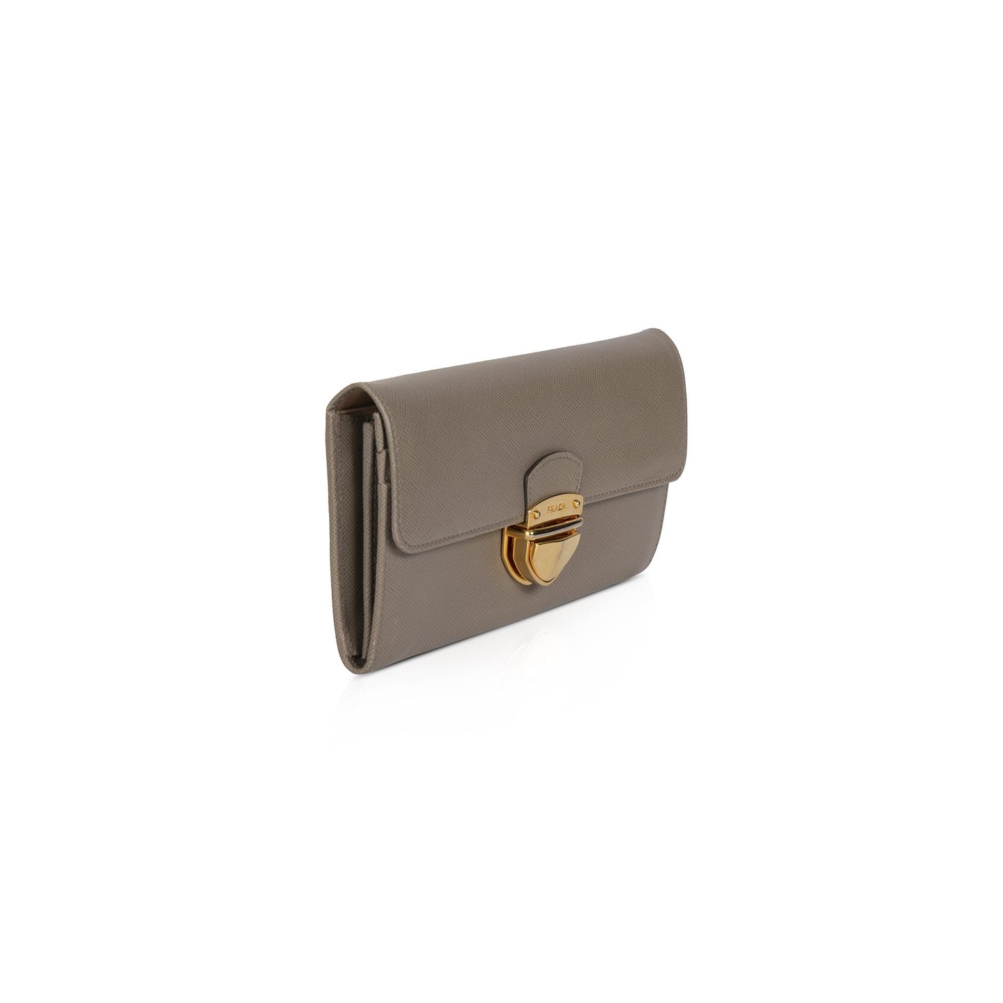 Prada Saffiano Push Lock Wallet
