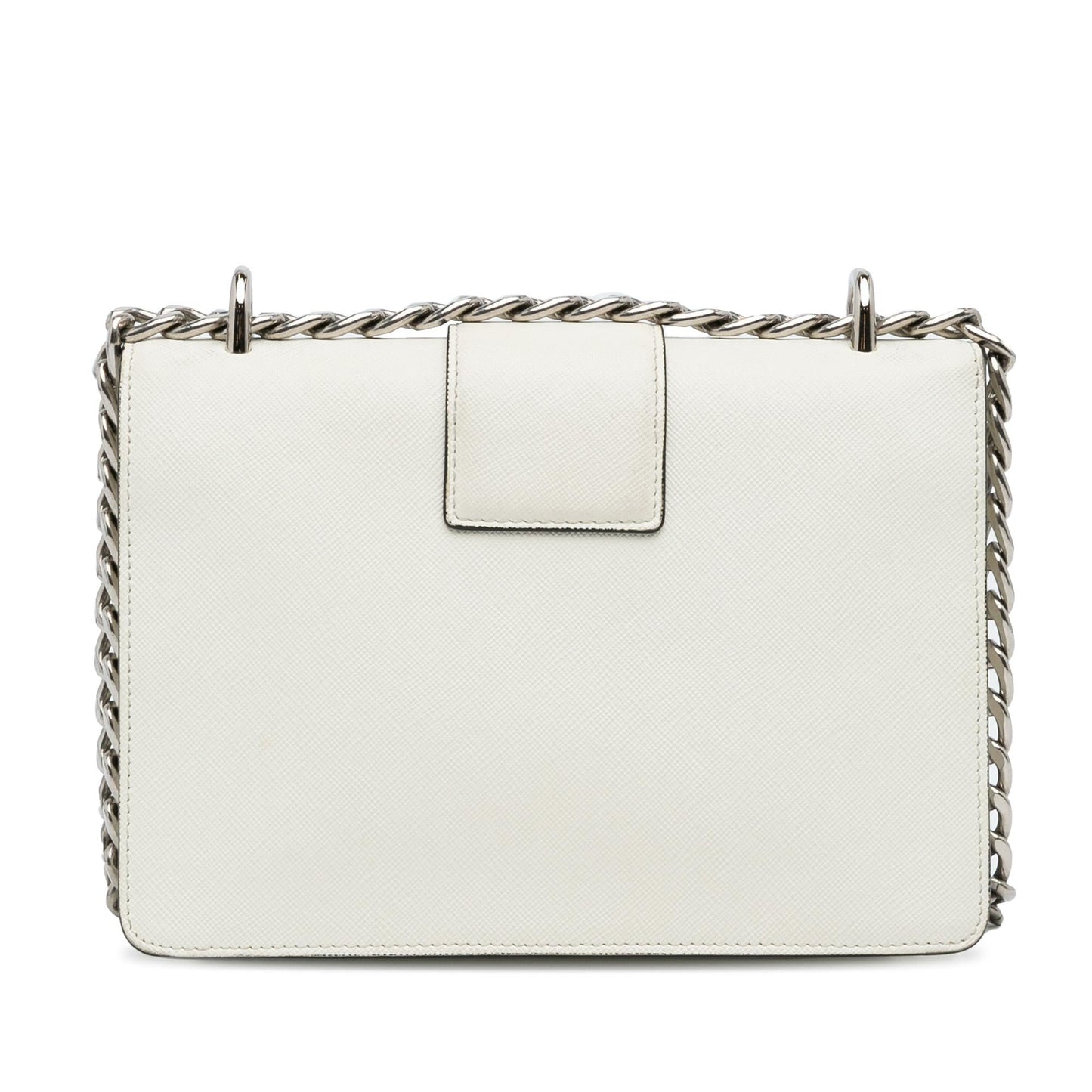 Prada Saffiano Sound Lock Chain Crossbody (SHG-ZhdTE1)
