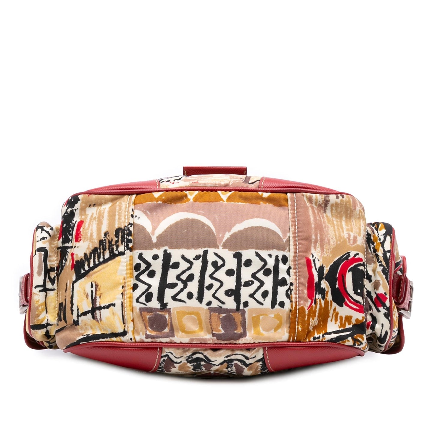 Prada Saffiano Trimmed Printed Canvas Venice Shoulder Bag