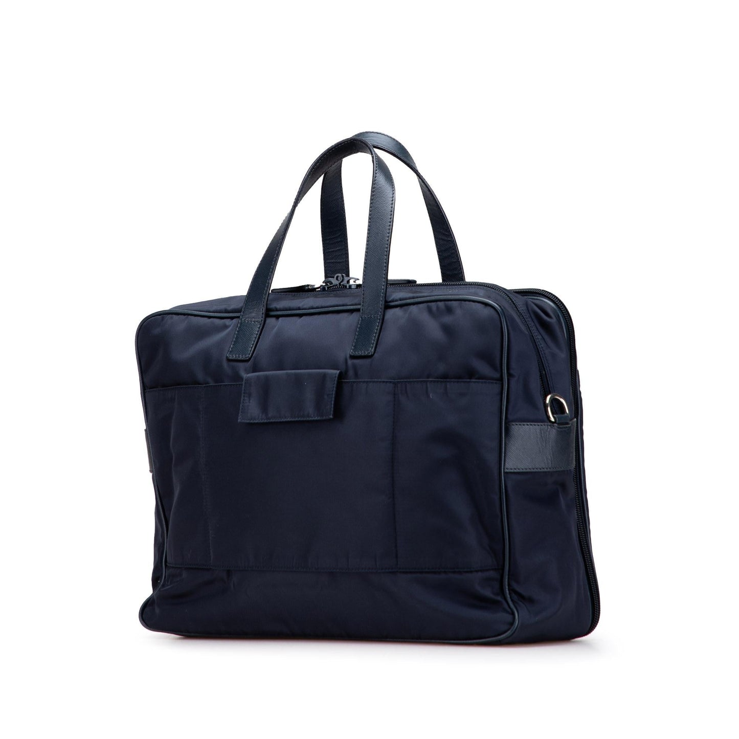 Prada Saffiano Trimmed Tessuto Business Bag