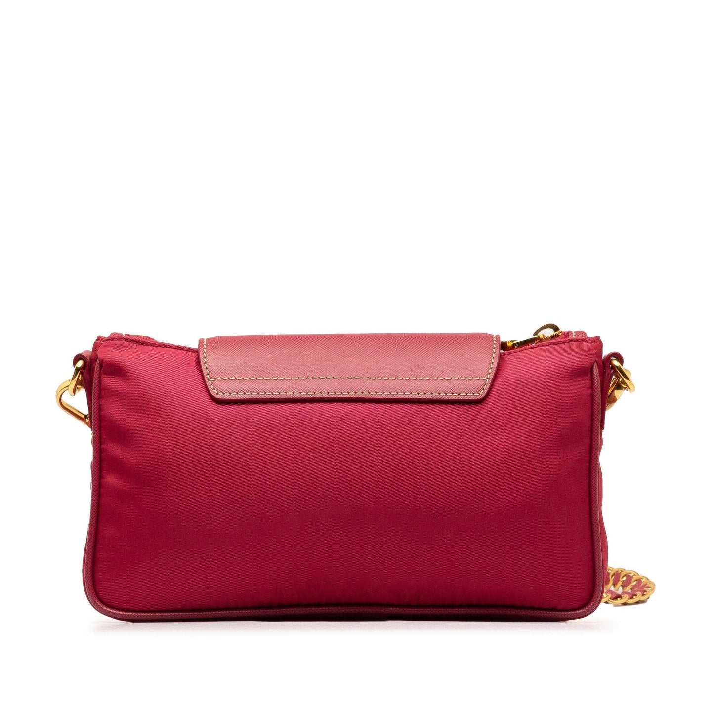 Prada Saffiano Trimmed Tessuto Chain Crossbody (SHG-oe69mh)