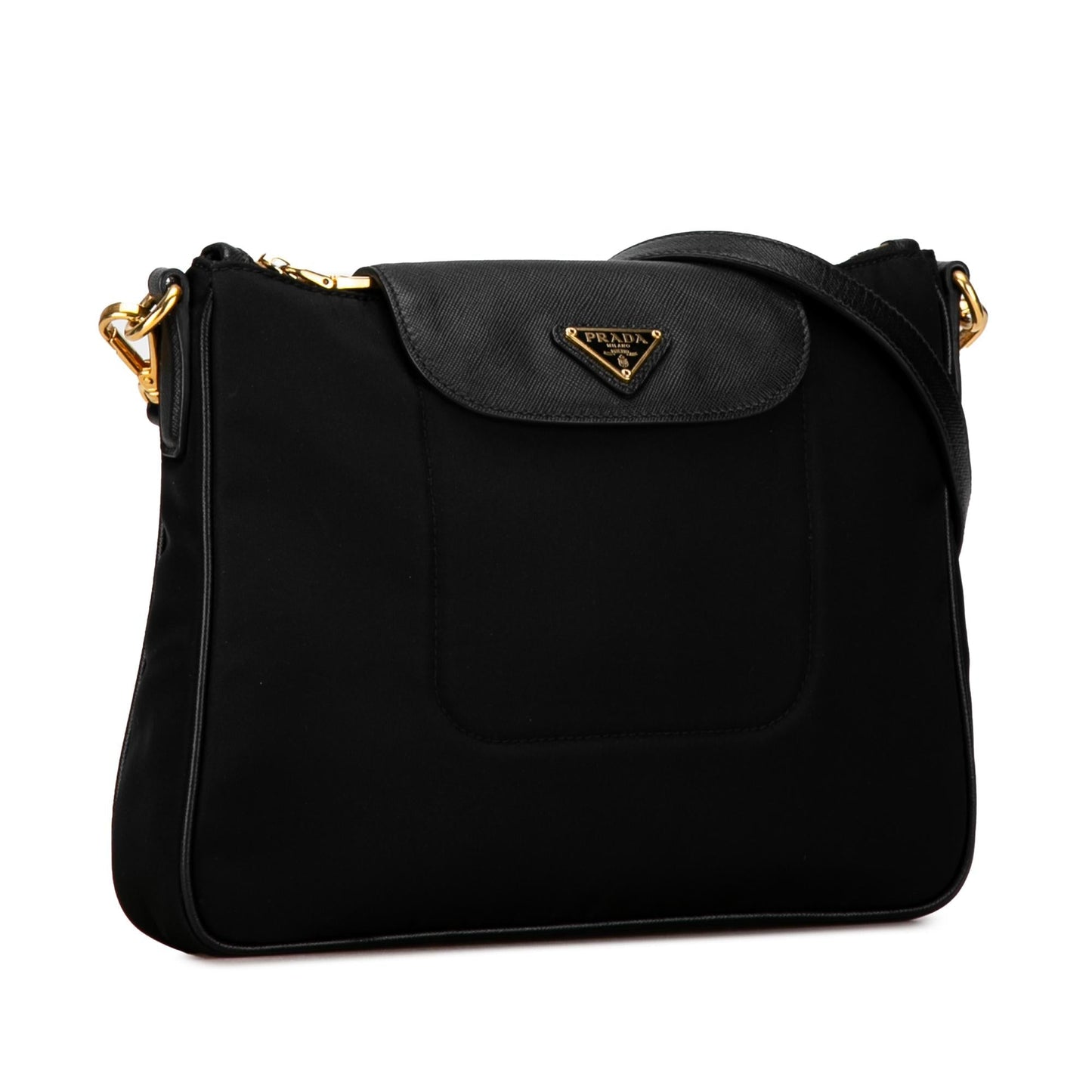 Prada Saffiano Trimmed Tessuto Crossbody (SHG-NtT1b2)