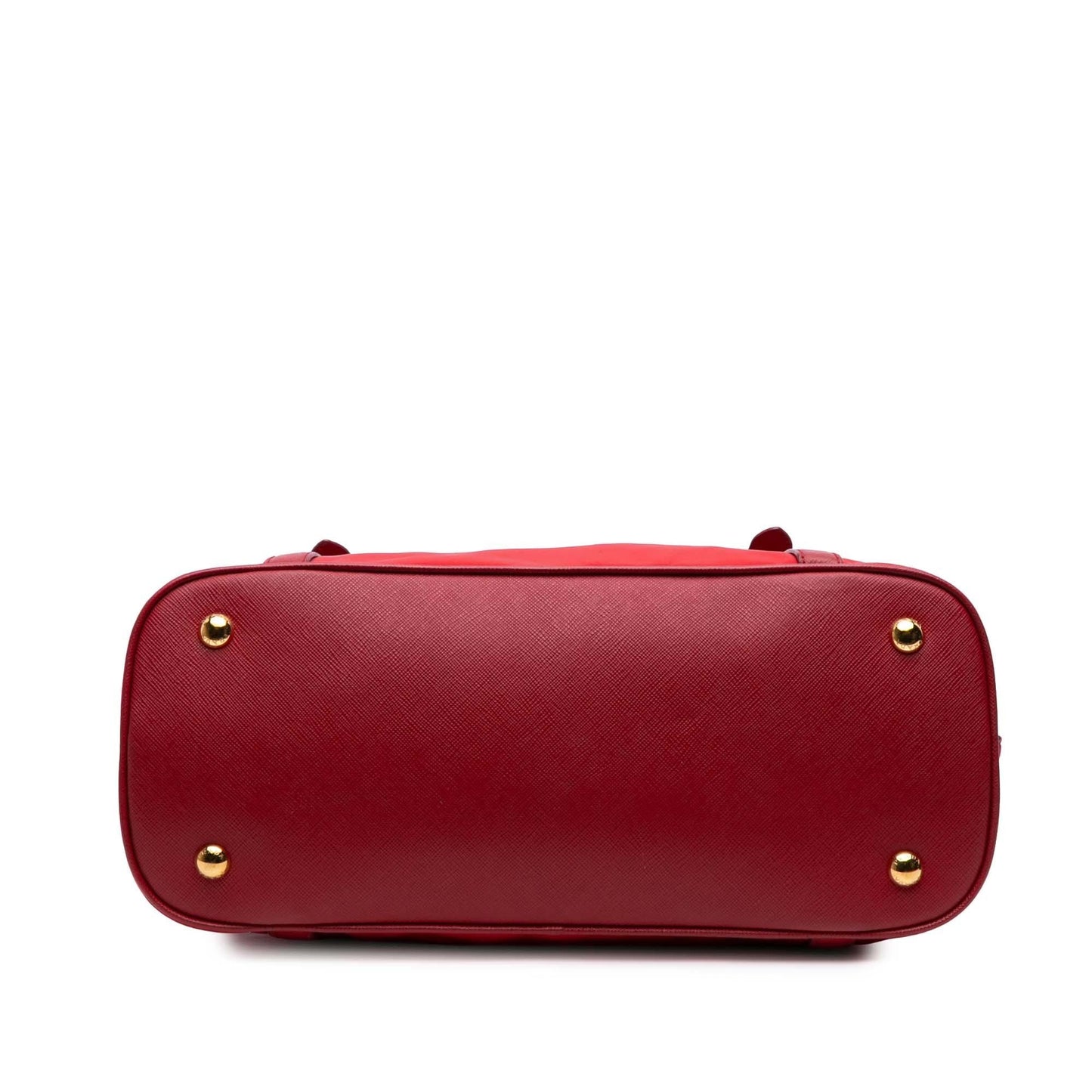 Prada Saffiano Trimmed Tessuto Dome Satchel