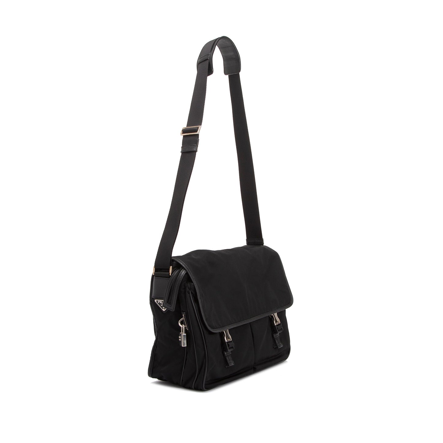 Prada Saffiano-Trimmed Tessuto Nylon Messenger Bag