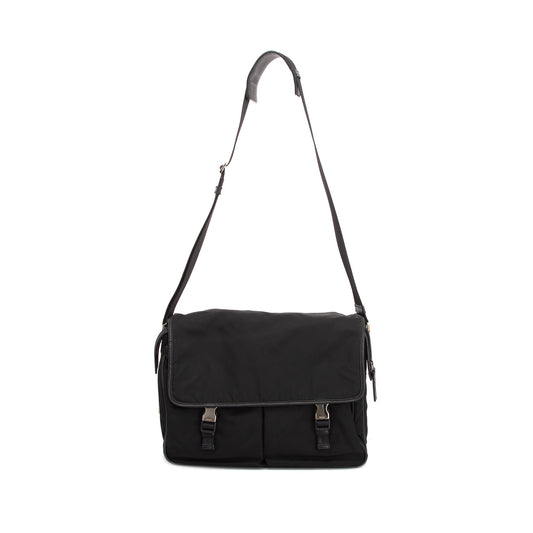 Prada Saffiano-Trimmed Tessuto Nylon Messenger Bag