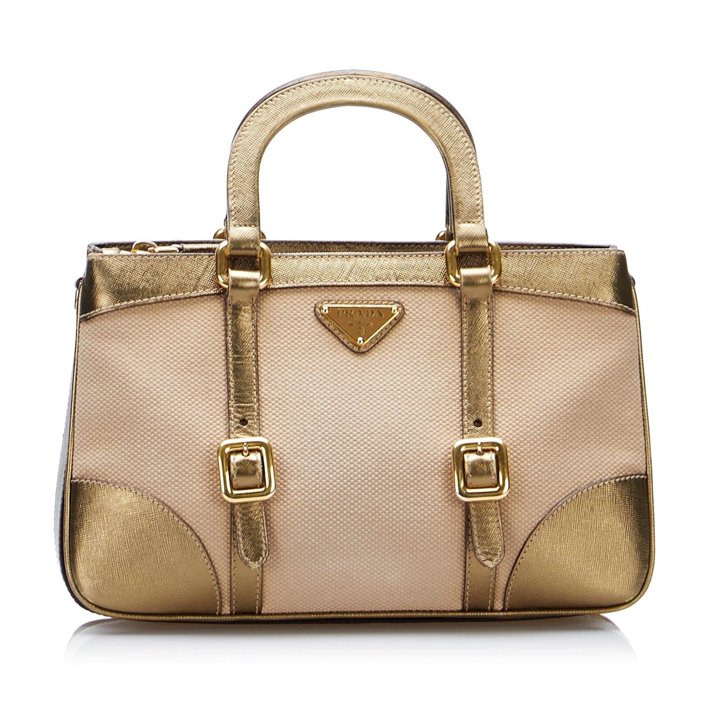 Prada Saffiano-Trimmed Tessuto Satchel (SHG-AuWb43)