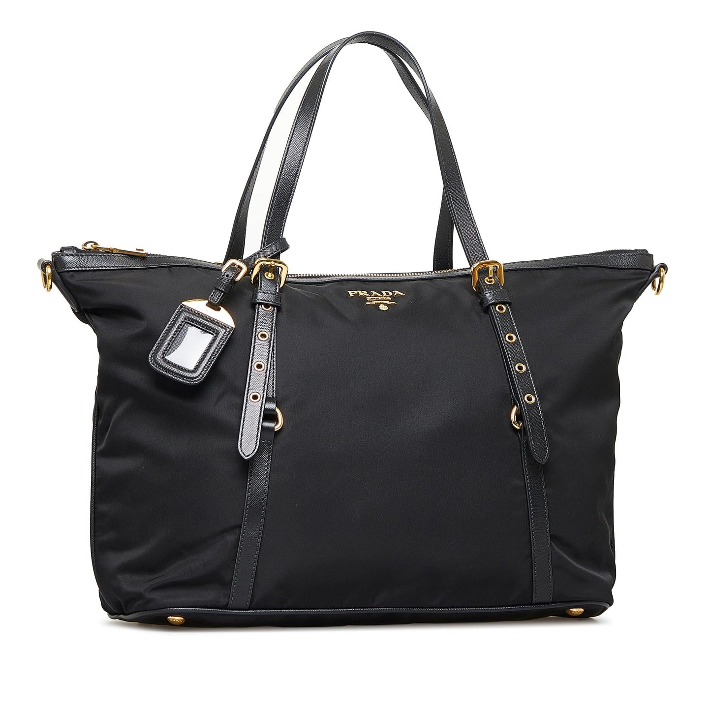 Prada Saffiano Trimmed Tessuto Satchel (SHG-QcoD1P)