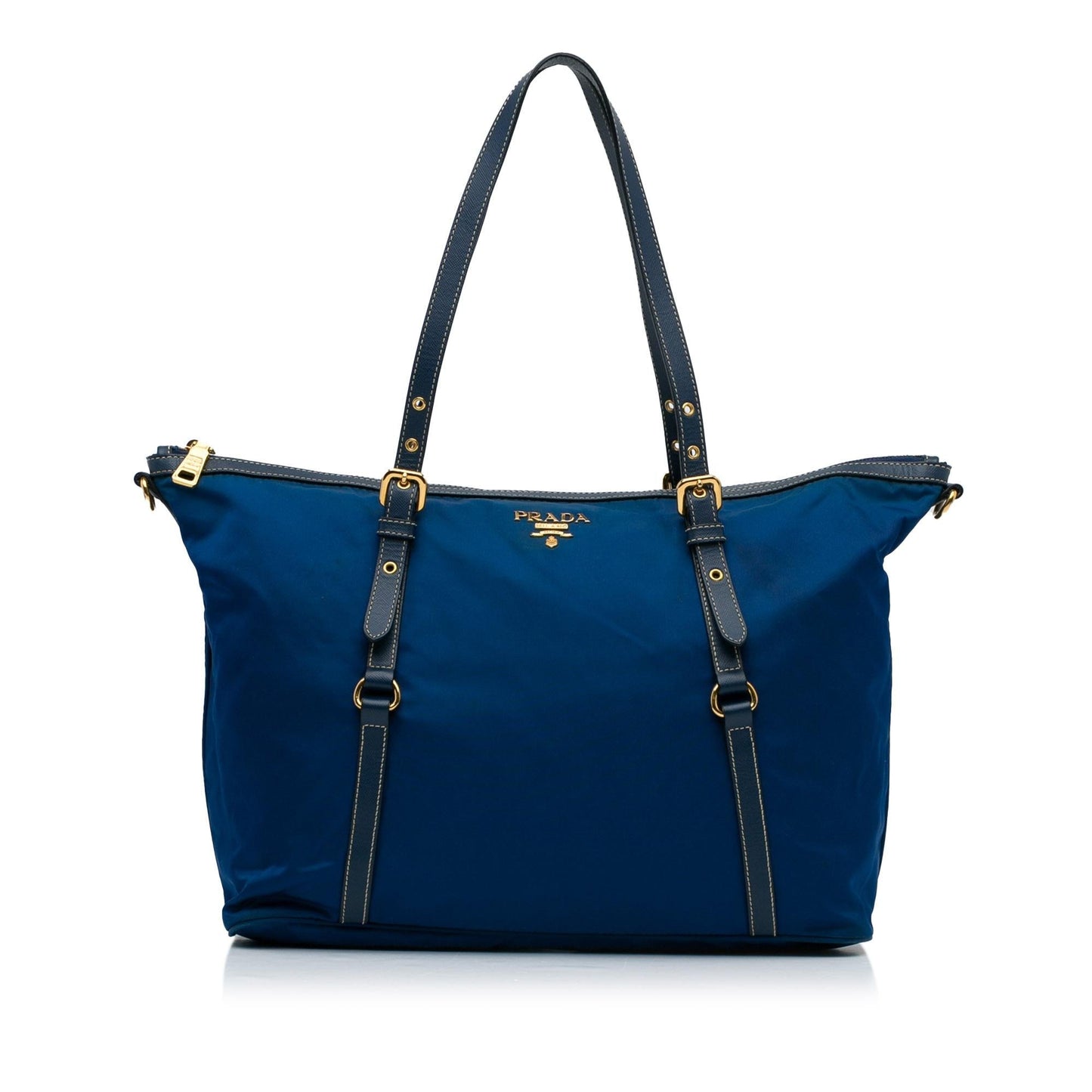 Prada Saffiano Trimmed Tessuto Satchel (SHG-atCbbP)
