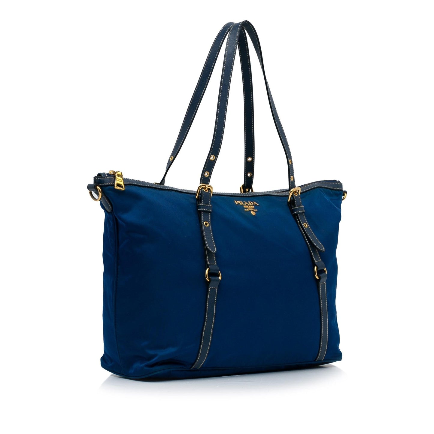 Prada Saffiano Trimmed Tessuto Satchel (SHG-atCbbP)