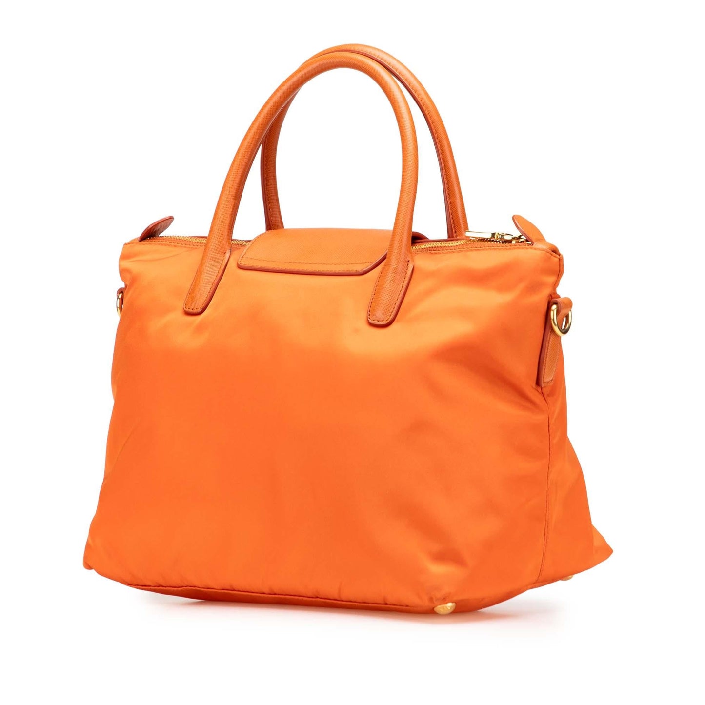 Prada Saffiano Trimmed Tessuto Satchel