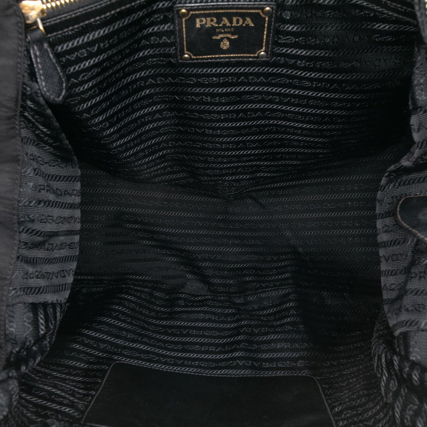 Prada Saffiano Trimmed Tessuto Satchel