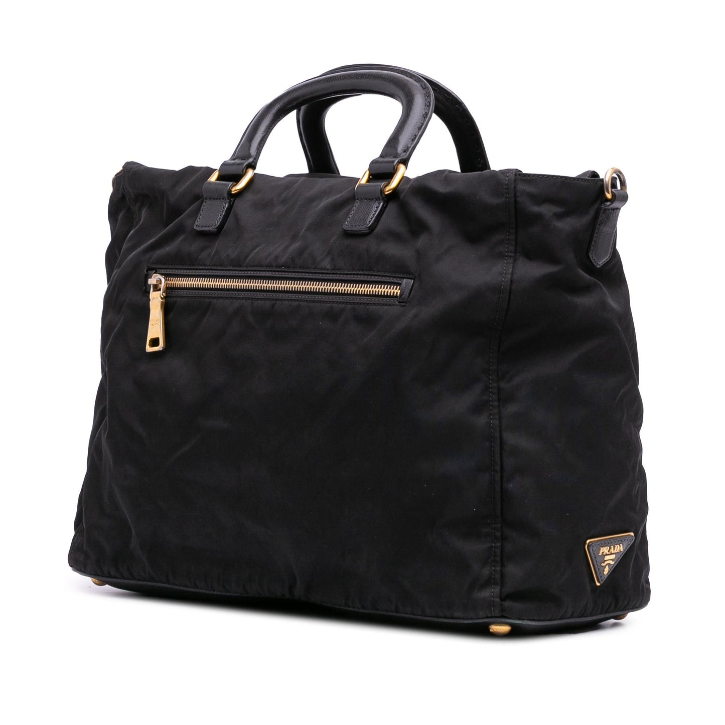 Prada Saffiano Trimmed Tessuto Satchel
