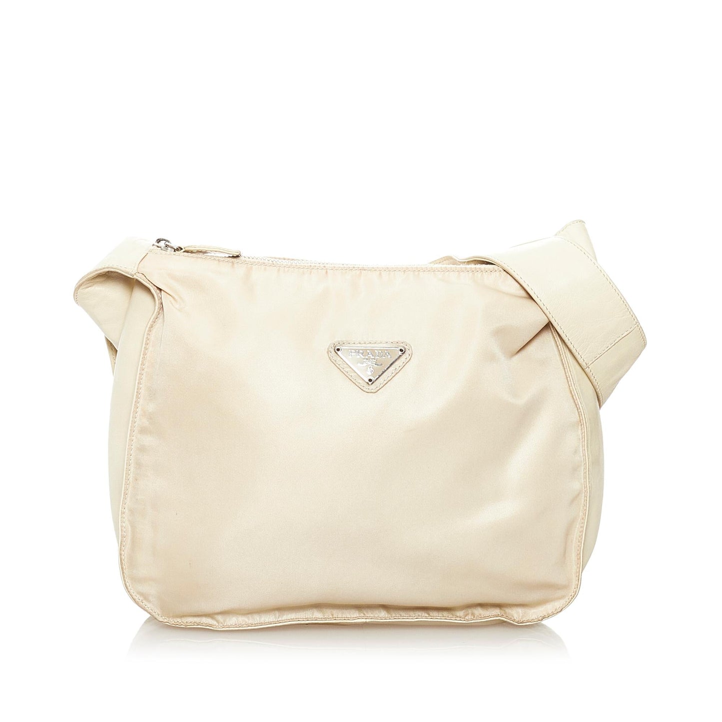 Prada Saffiano Trimmed Tessuto Shoulder Bag (SHG-32896)