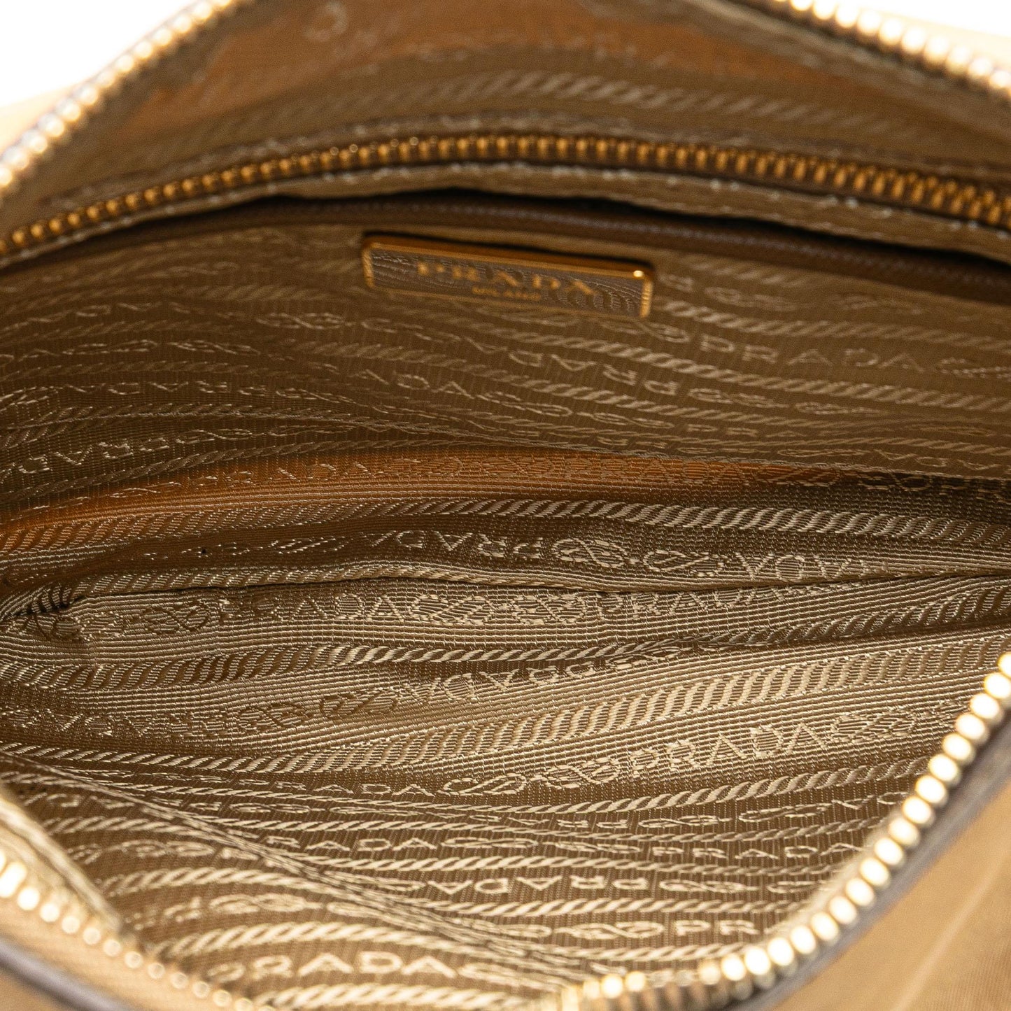 Prada Saffiano Trimmed Tessuto Zip Top Crossbody