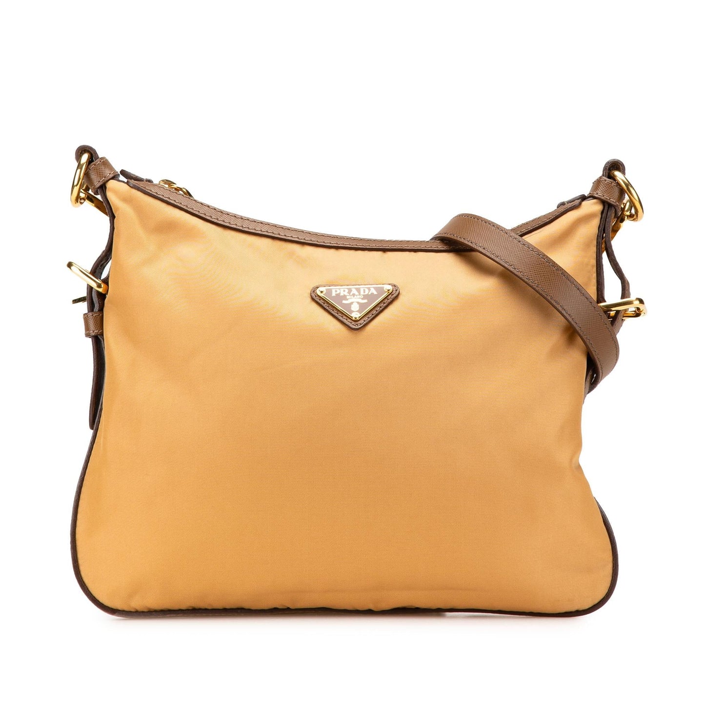 Prada Saffiano Trimmed Tessuto Zip Top Crossbody