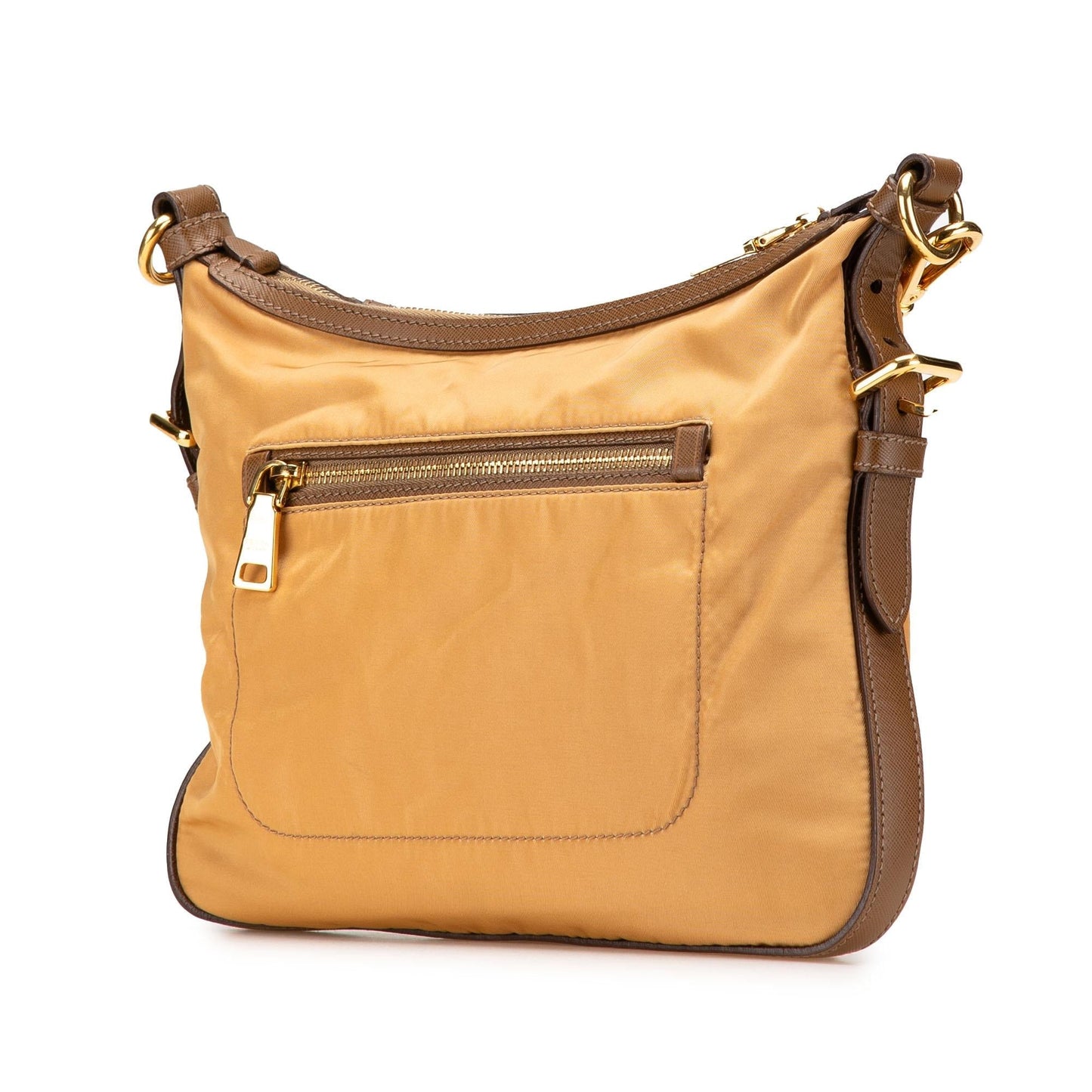 Prada Saffiano Trimmed Tessuto Zip Top Crossbody
