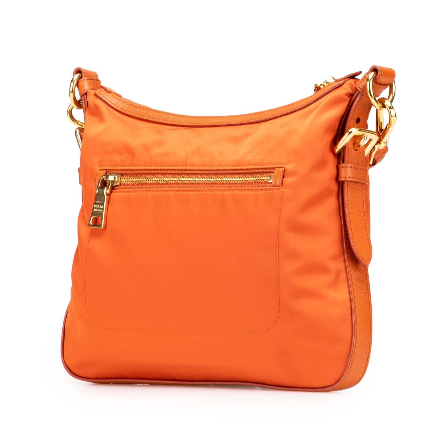 Prada Saffiano Trimmed Tessuto Zip Top Crossbody