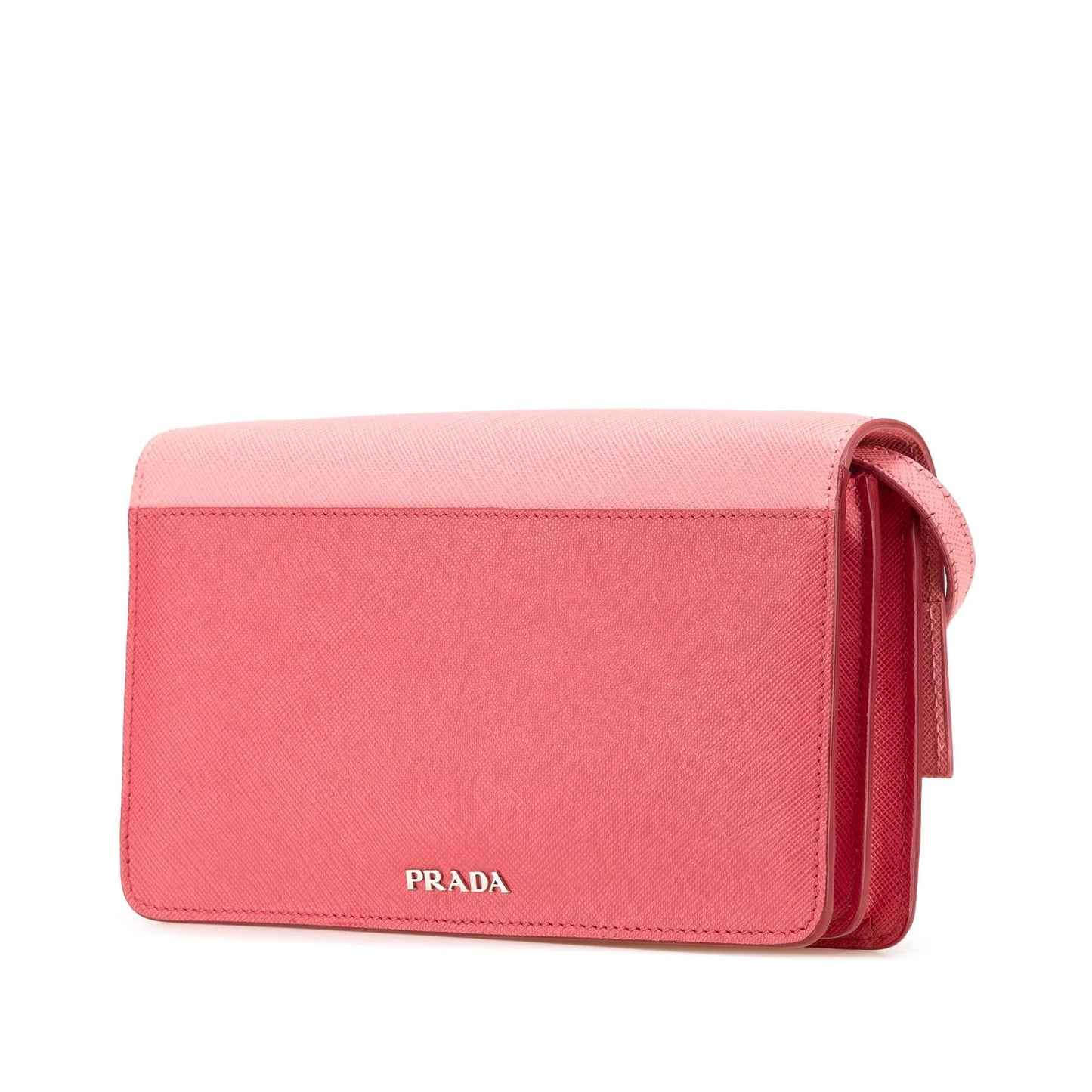 Prada Saffiano Turn Lock Wallet on Strap