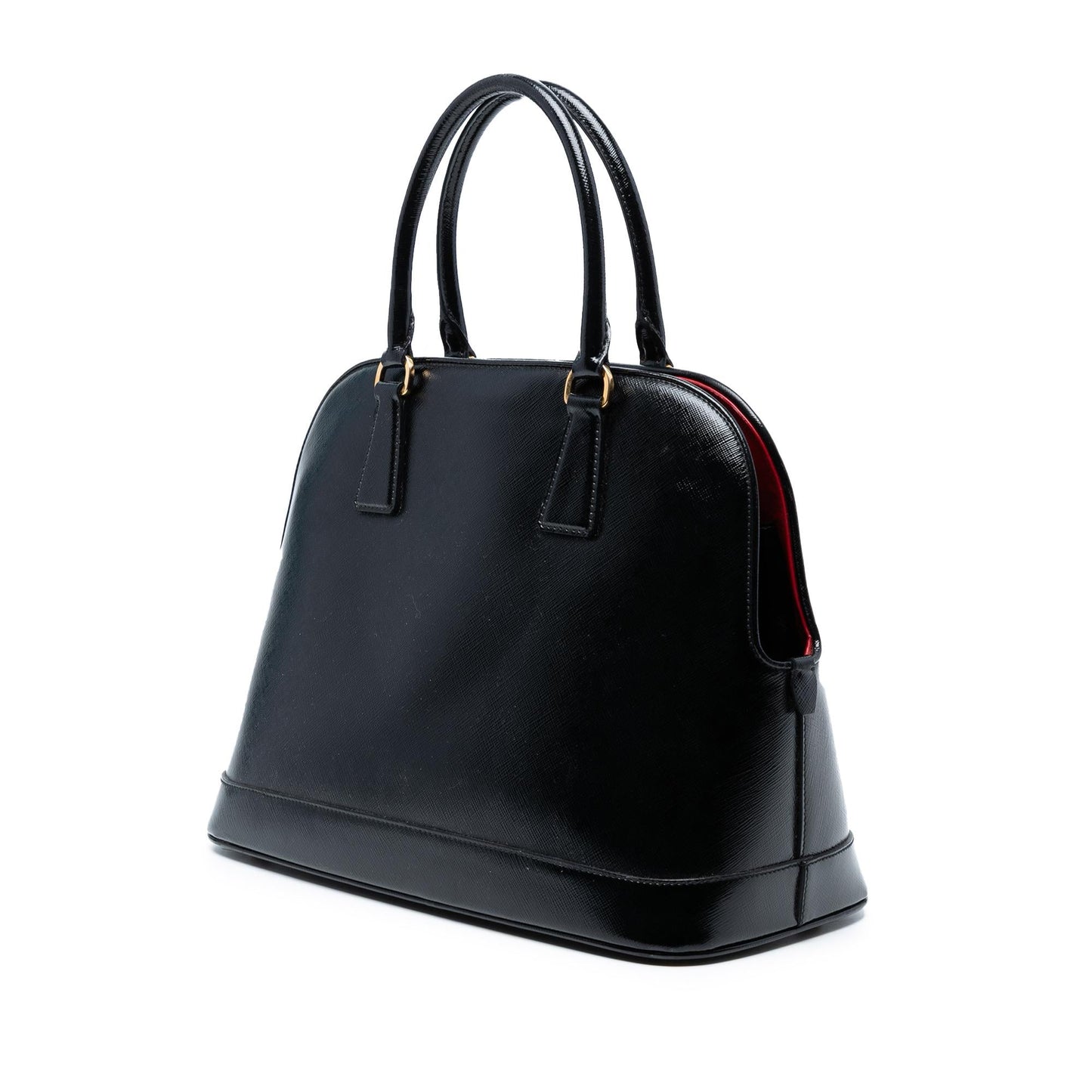 Prada Saffiano Vernice Promenade Dome Satchel