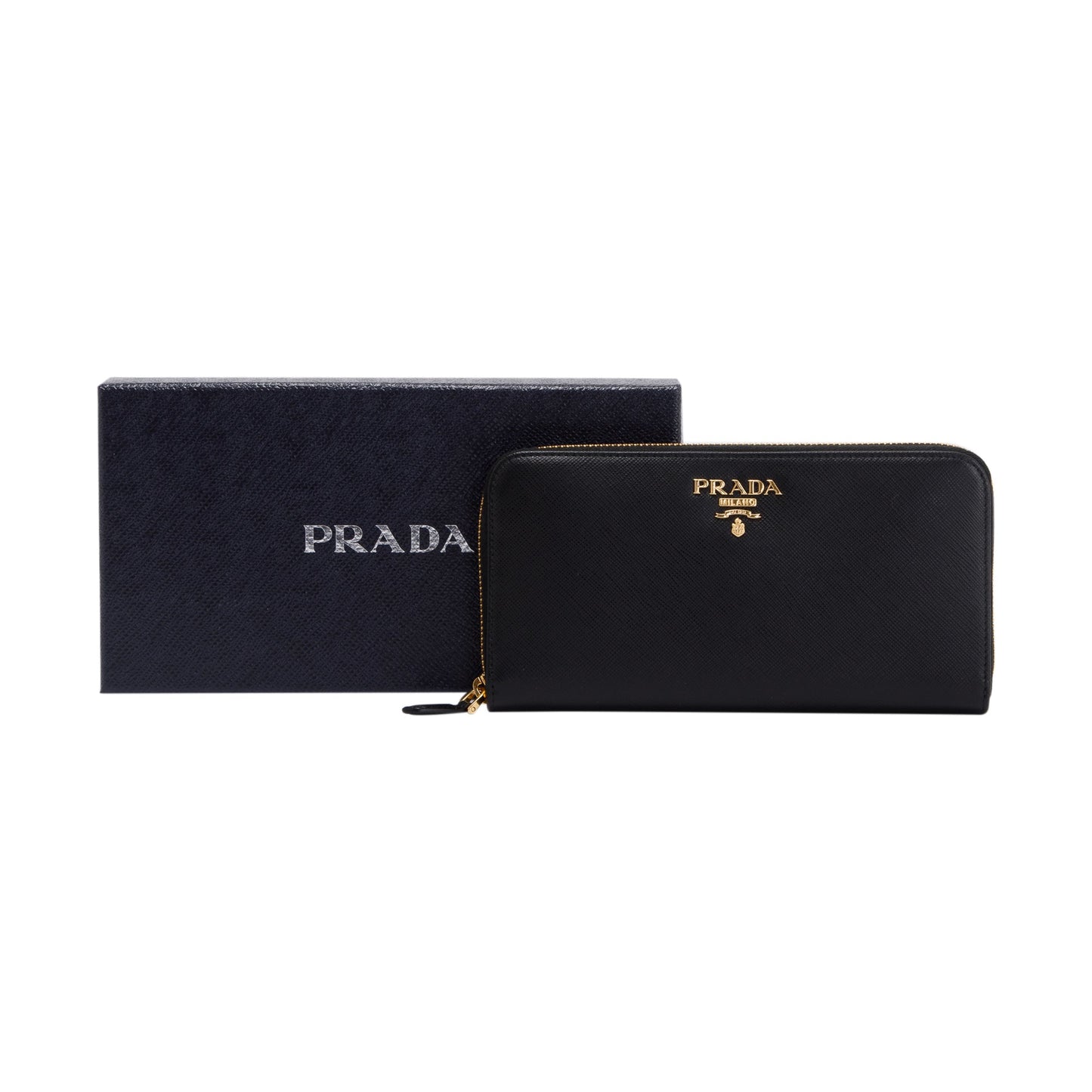 Prada Saffiano Zip Around Wallet