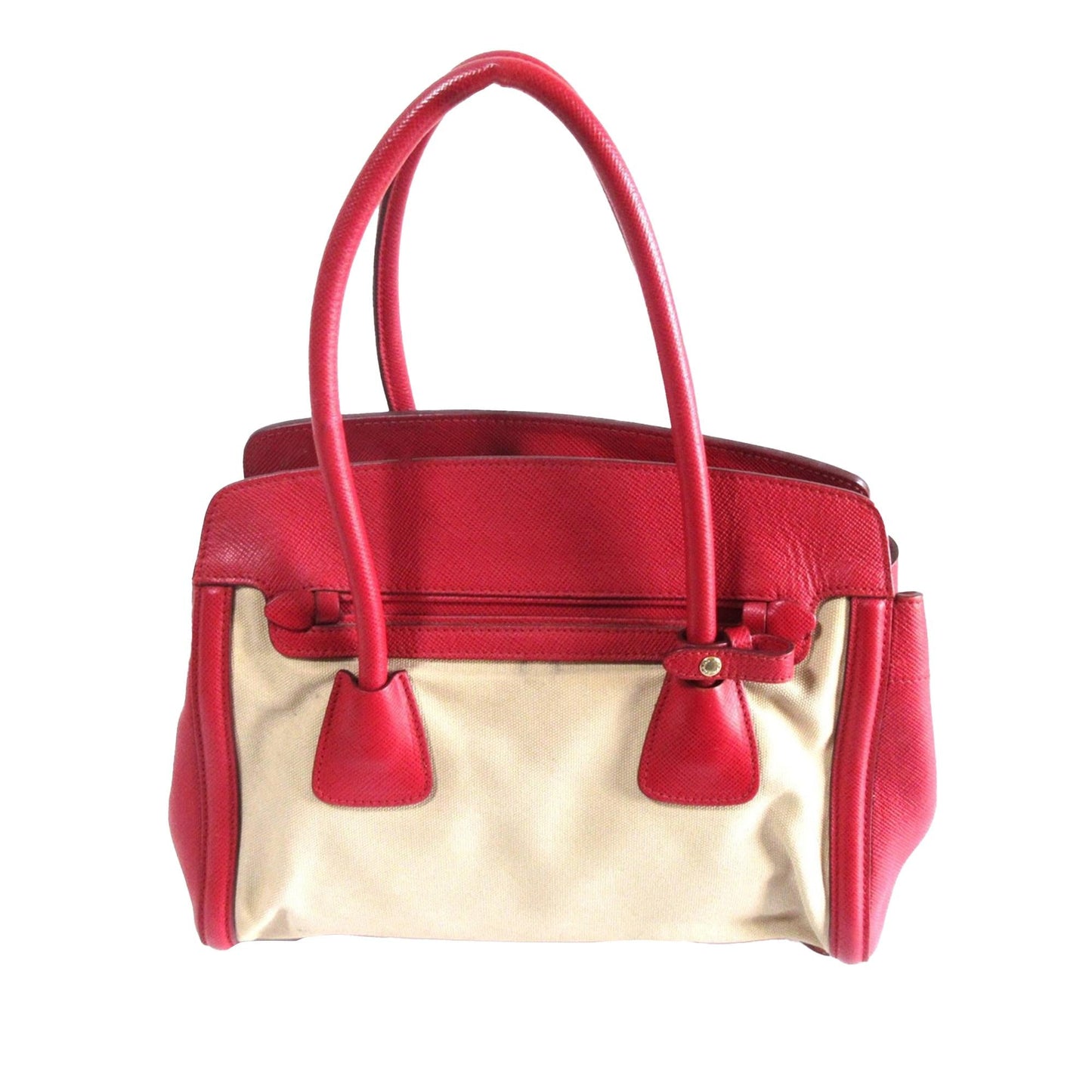 Prada Saffiano and Canvas Frame Satchel (SHG-Iz18Wn)