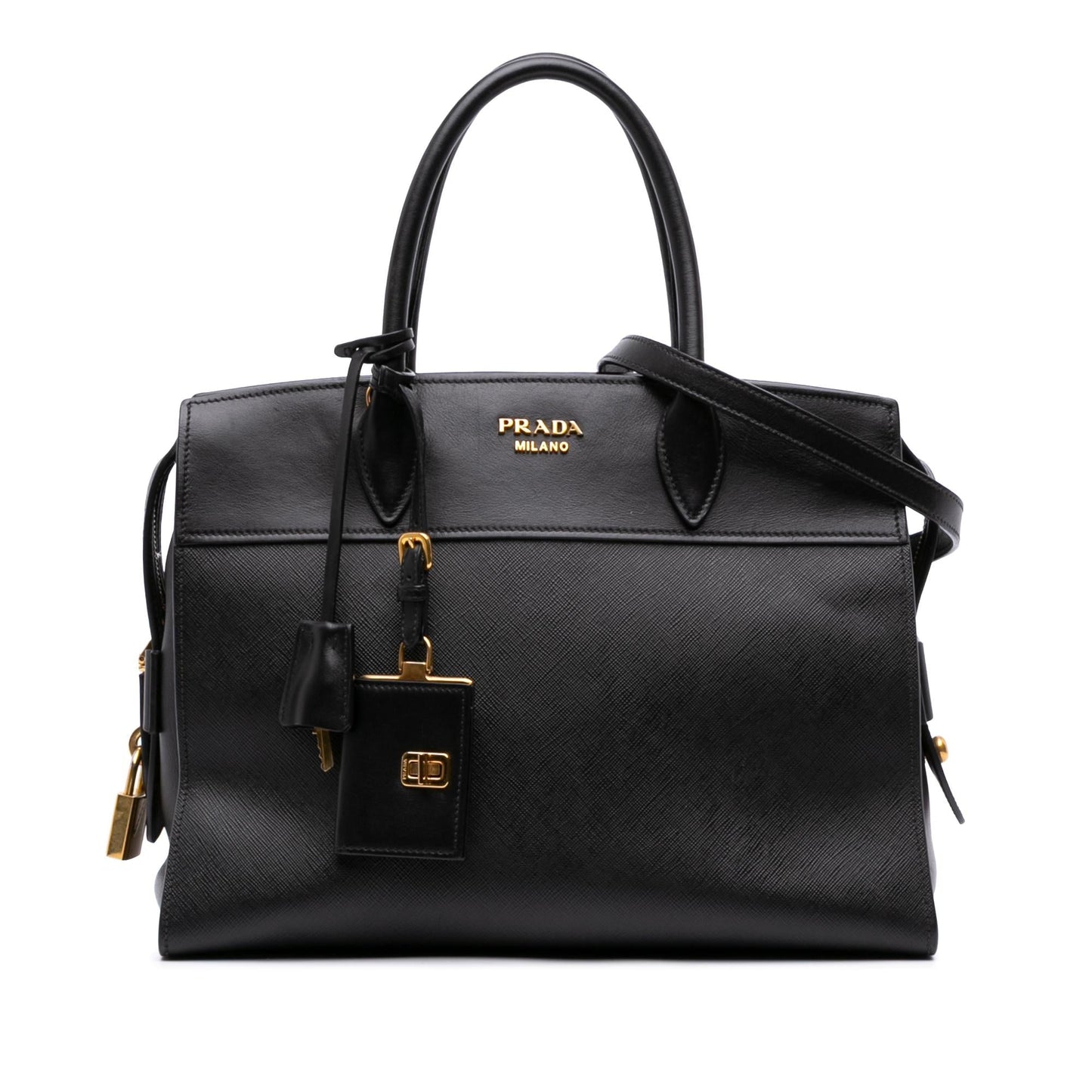 Prada Saffiano and City Calf Esplanade Satchel