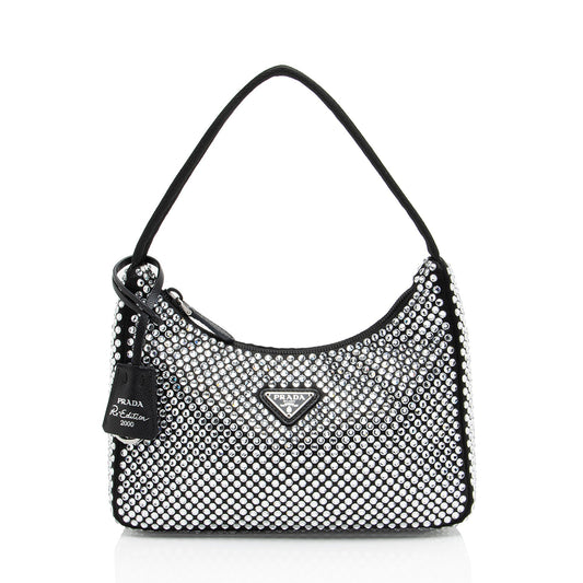 Prada Satin Crystal Re-Edition 2000 Mini Bag