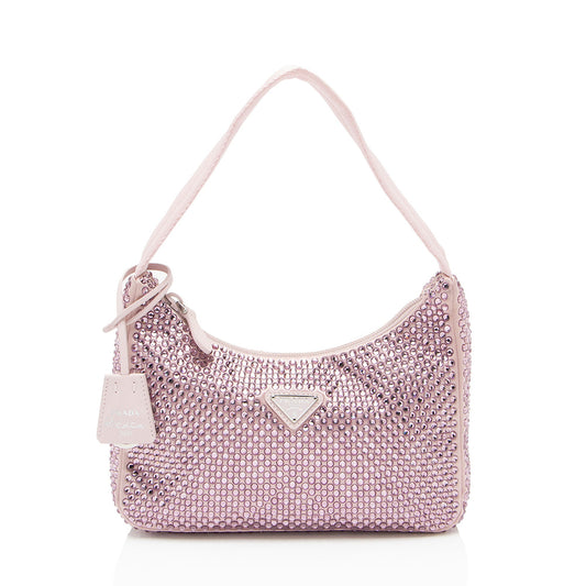 Prada Satin Crystal Re-Edition 2000 Mini Bag
