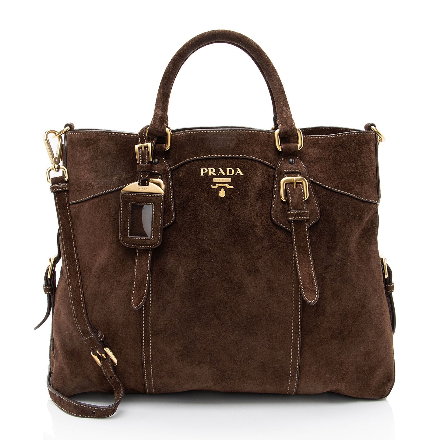 Prada Scamosciato Suede Convertible Satchel