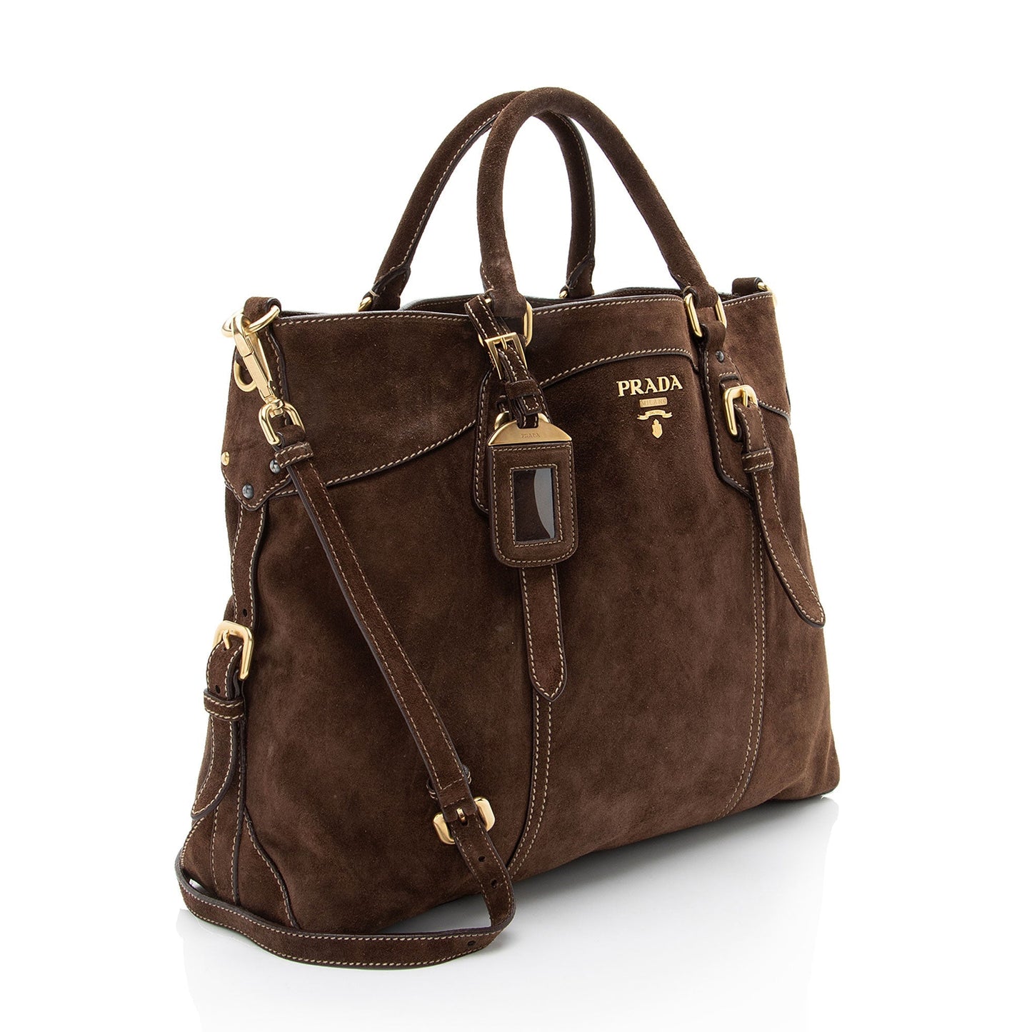 Prada Scamosciato Suede Convertible Satchel