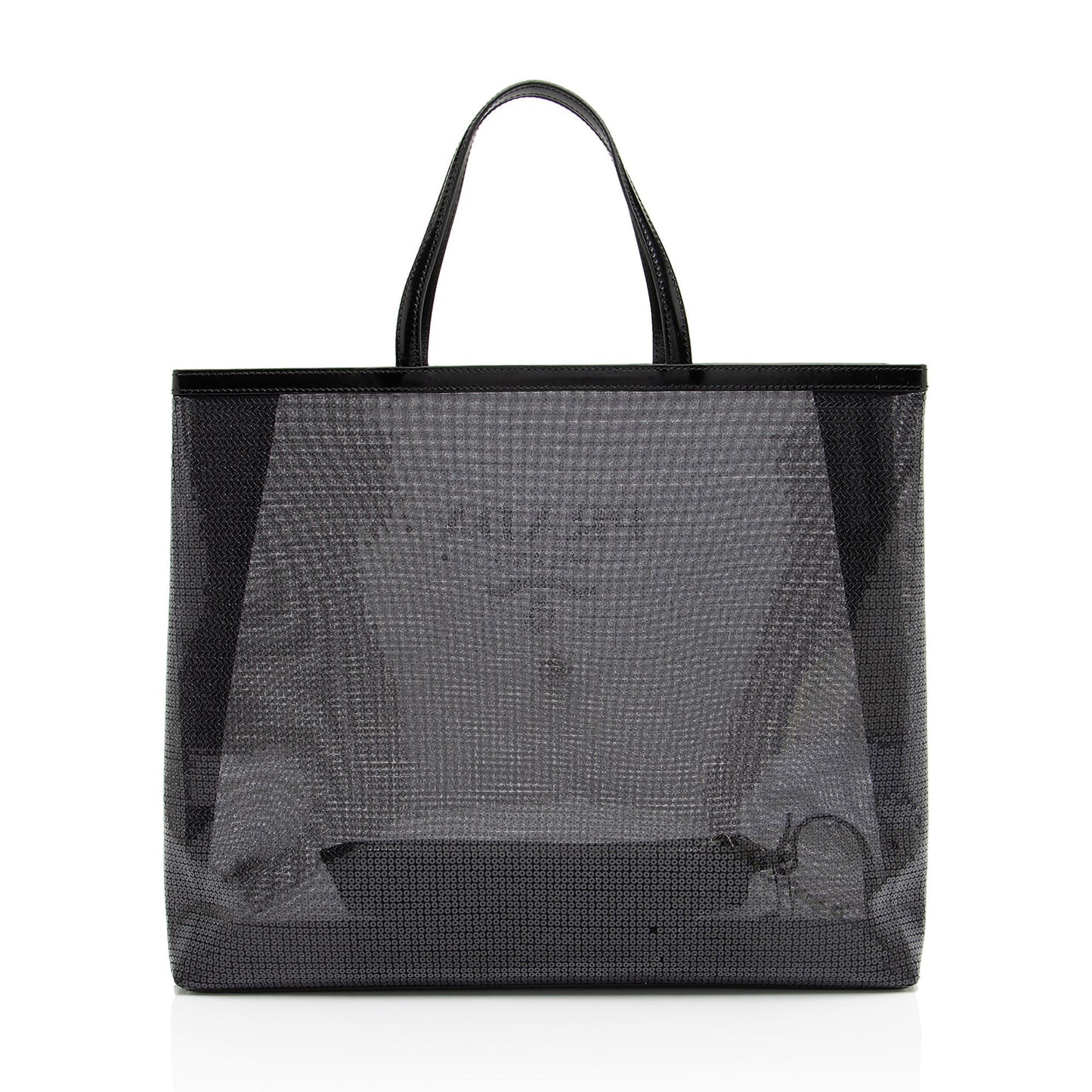 Prada Sequin Mesh Logo Large Tote