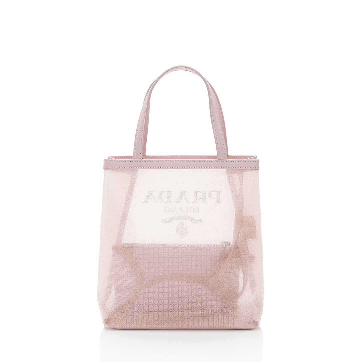 Prada Sequin Mesh Logo Small Tote