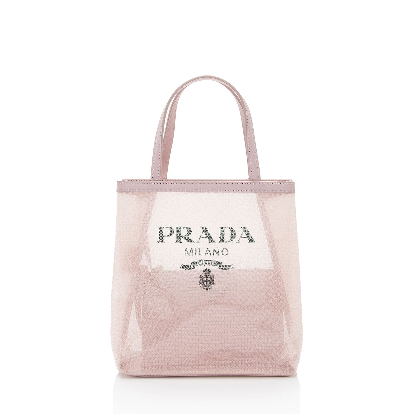 Prada Sequin Mesh Logo Small Tote