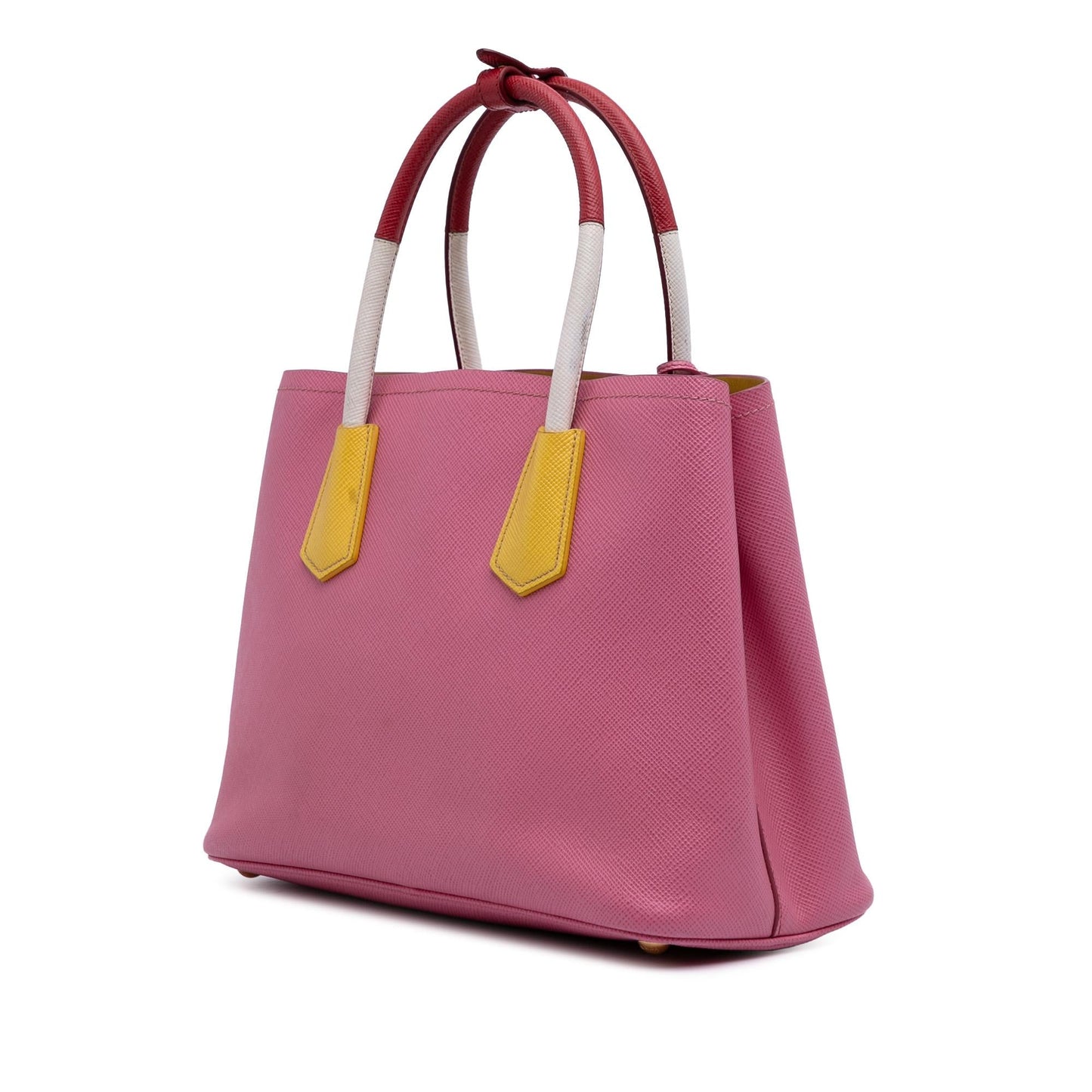 Prada Small Bicolor Saffiano Cuir Double Satchel