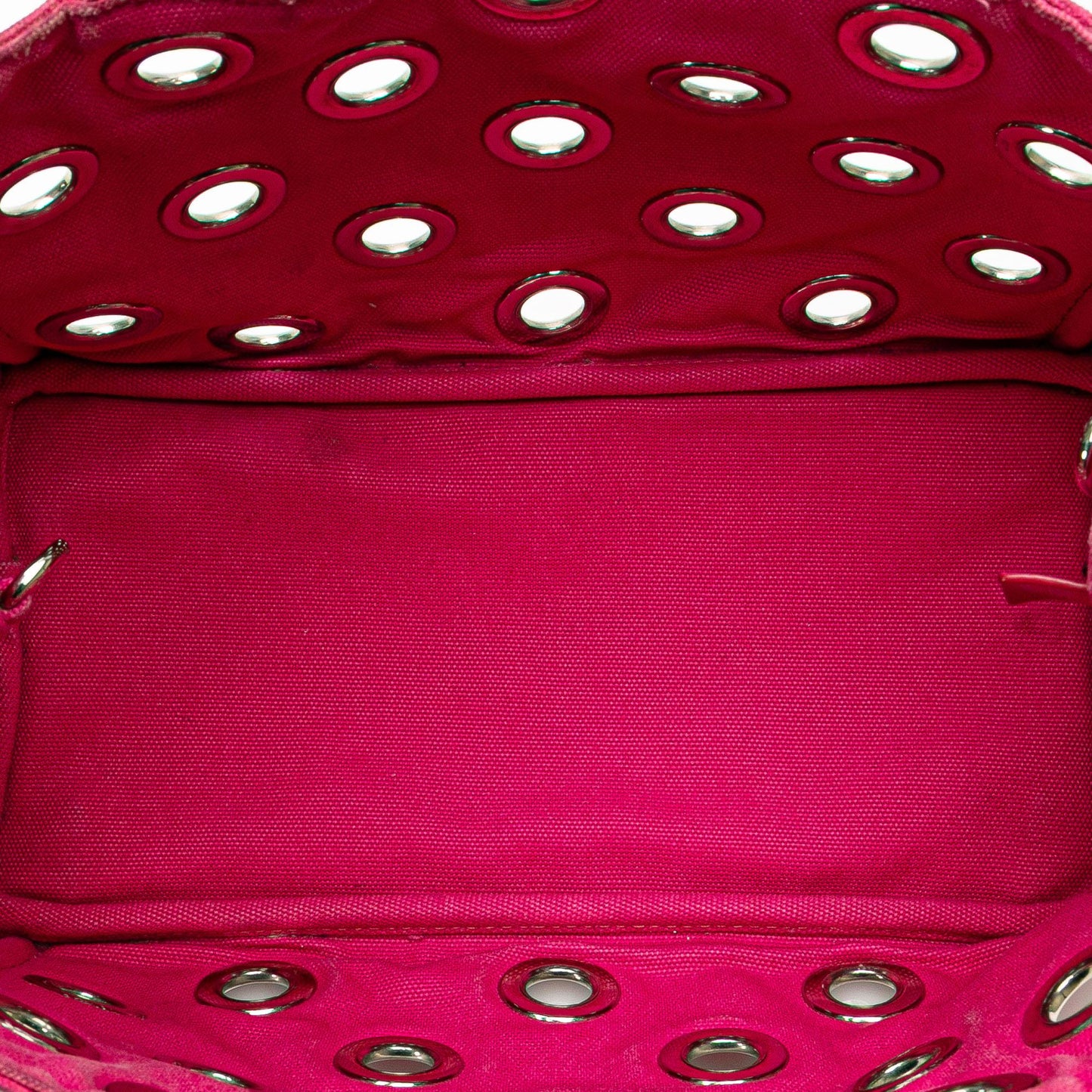 Prada Small Canvas Canapa Grommet Satchel