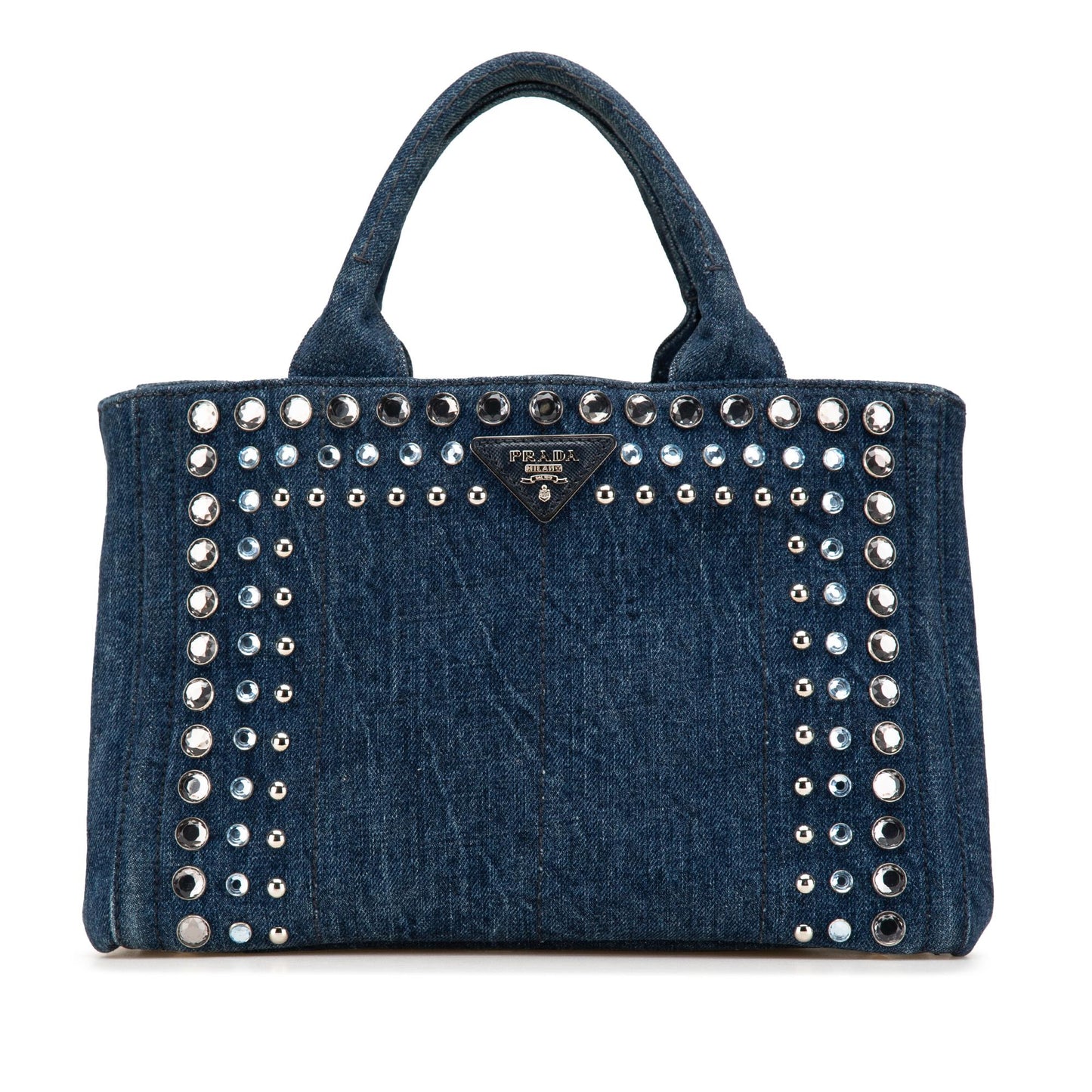 Prada Small Denim Canapa Bijoux Satchel