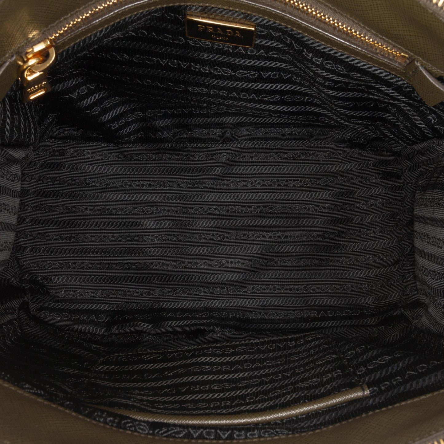 Prada Small Saffiano Lux Galleria Double Zip Satchel