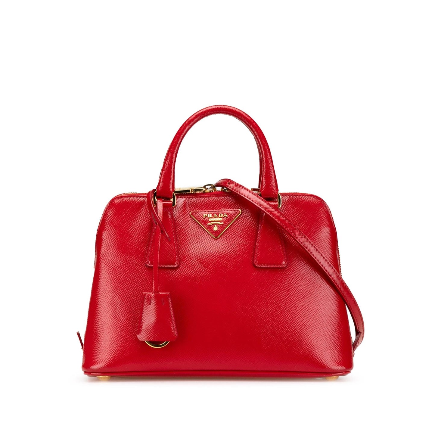 Prada Small Saffiano Vernice Promenade Satchel