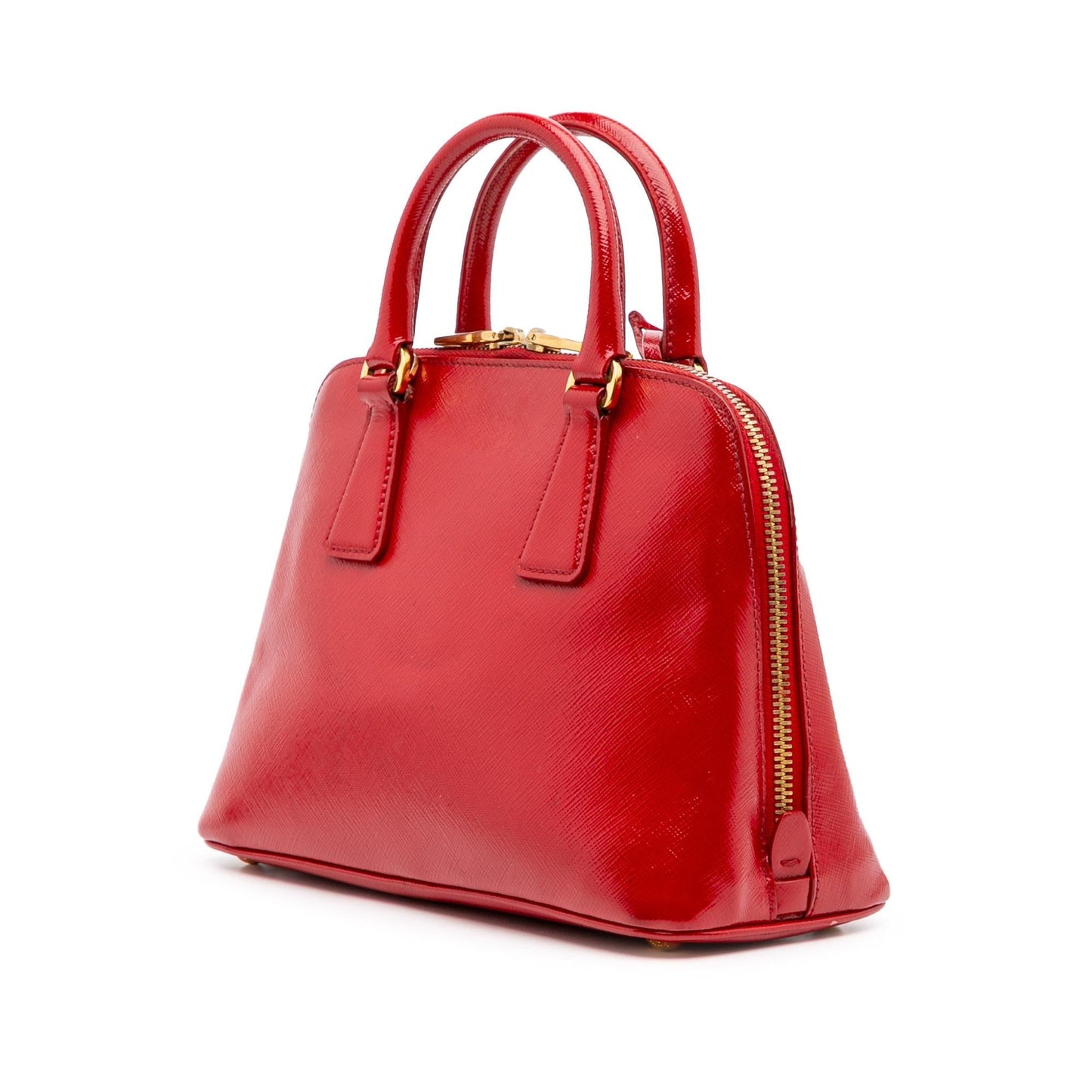 Prada Small Saffiano Vernice Promenade Satchel