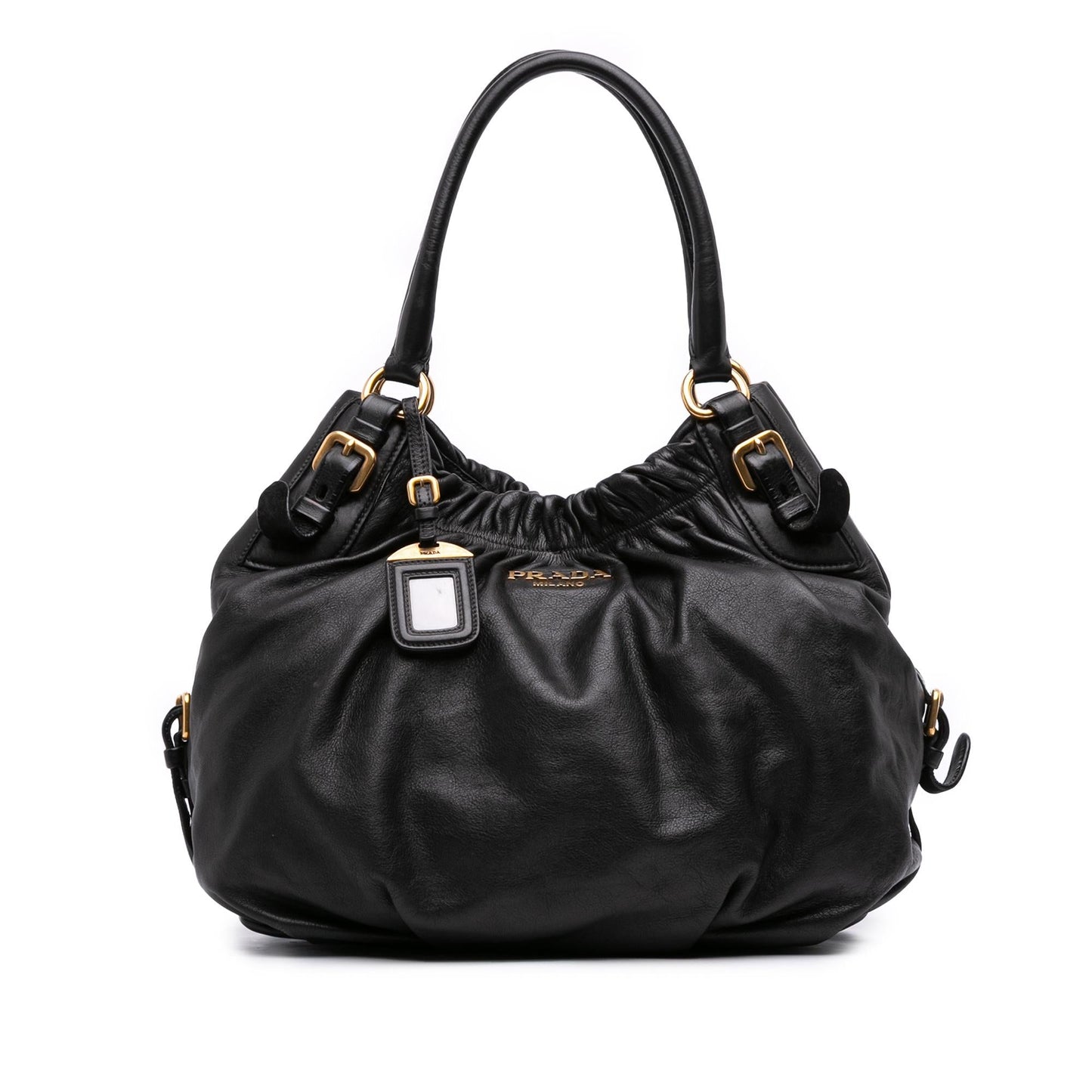 Prada Soft Calf Gathered Satchel