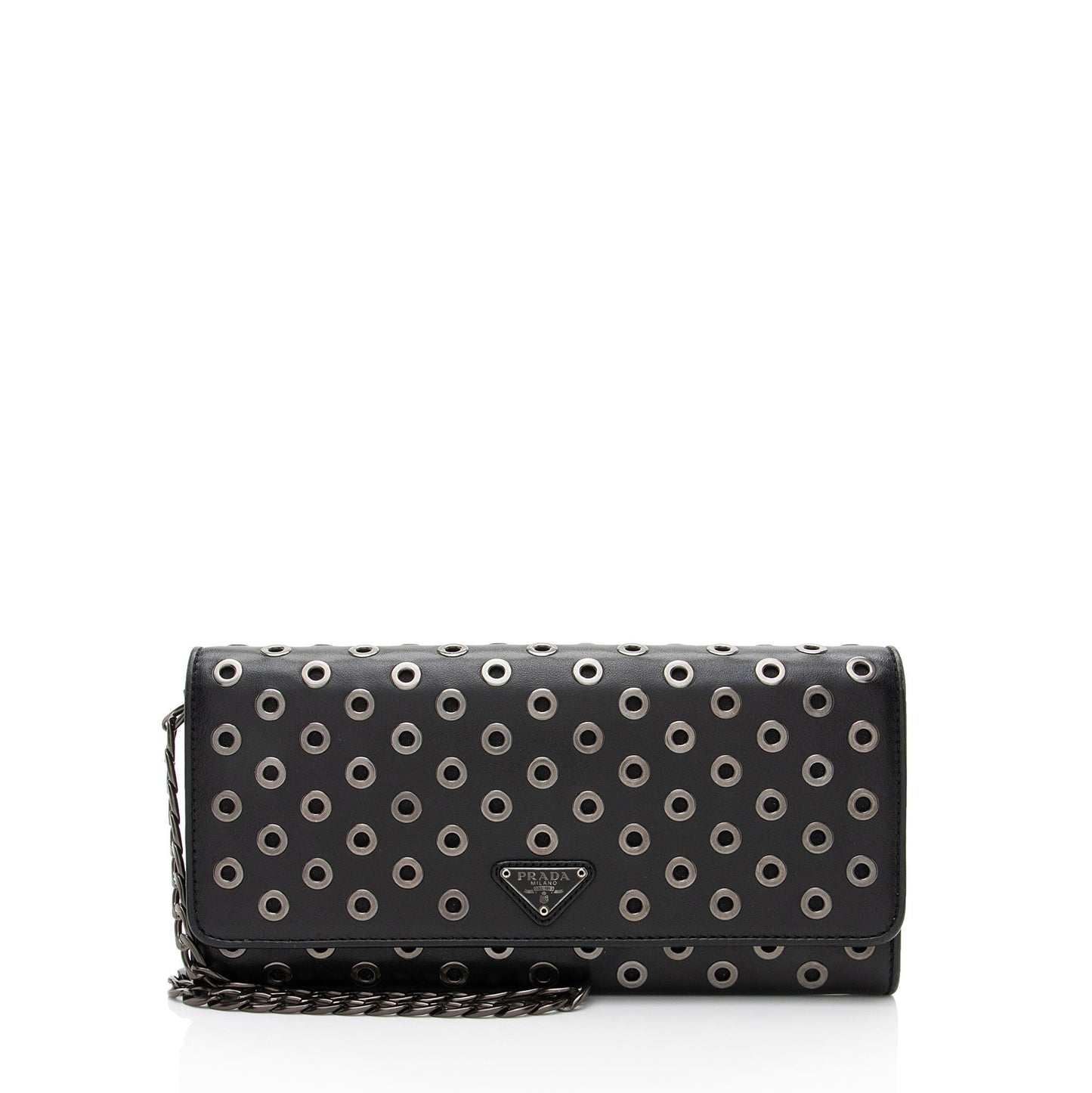 Prada Soft Calf Grommet Wallet on Chain