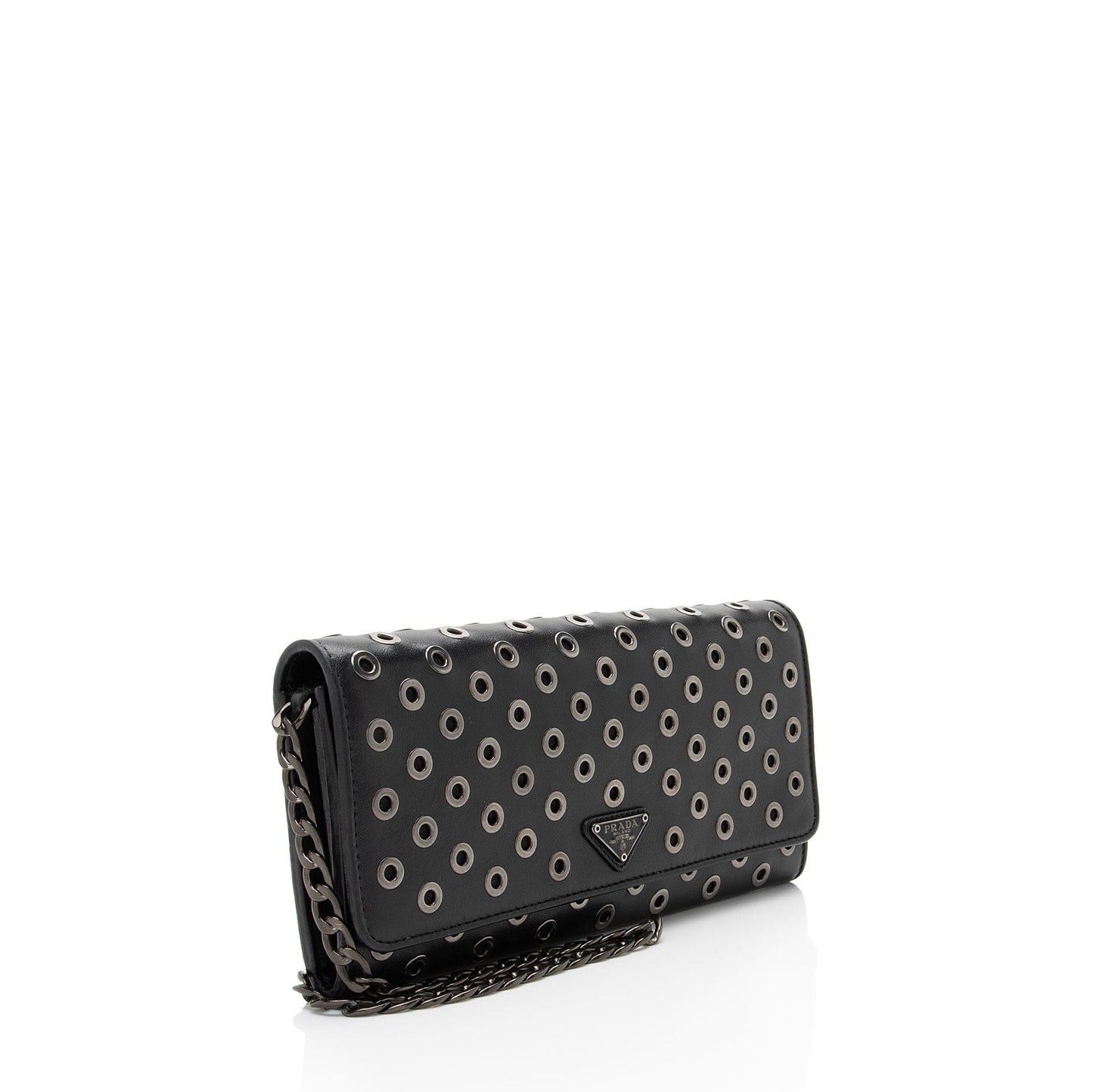 Prada Soft Calf Grommet Wallet on Chain