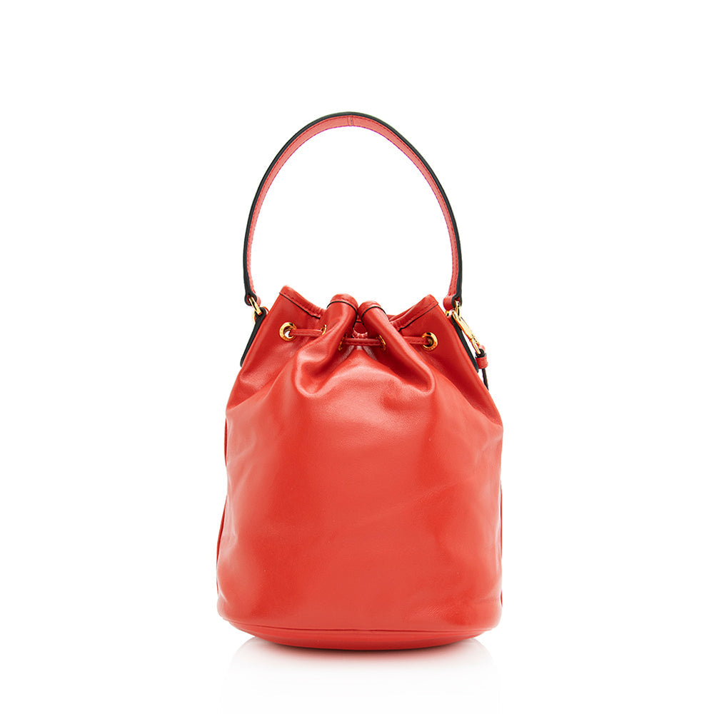 Prada Soft Calf Saffiano Leather Mini Bucket Bag (SHF-20115)
