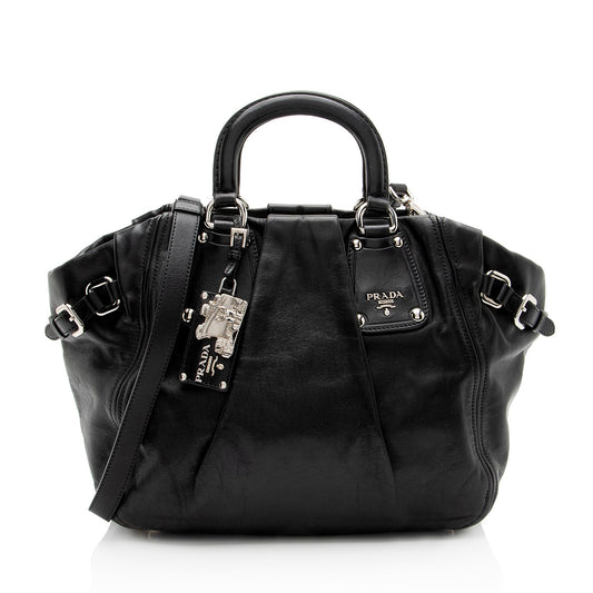 Prada Soft Calf Buckle Satchel