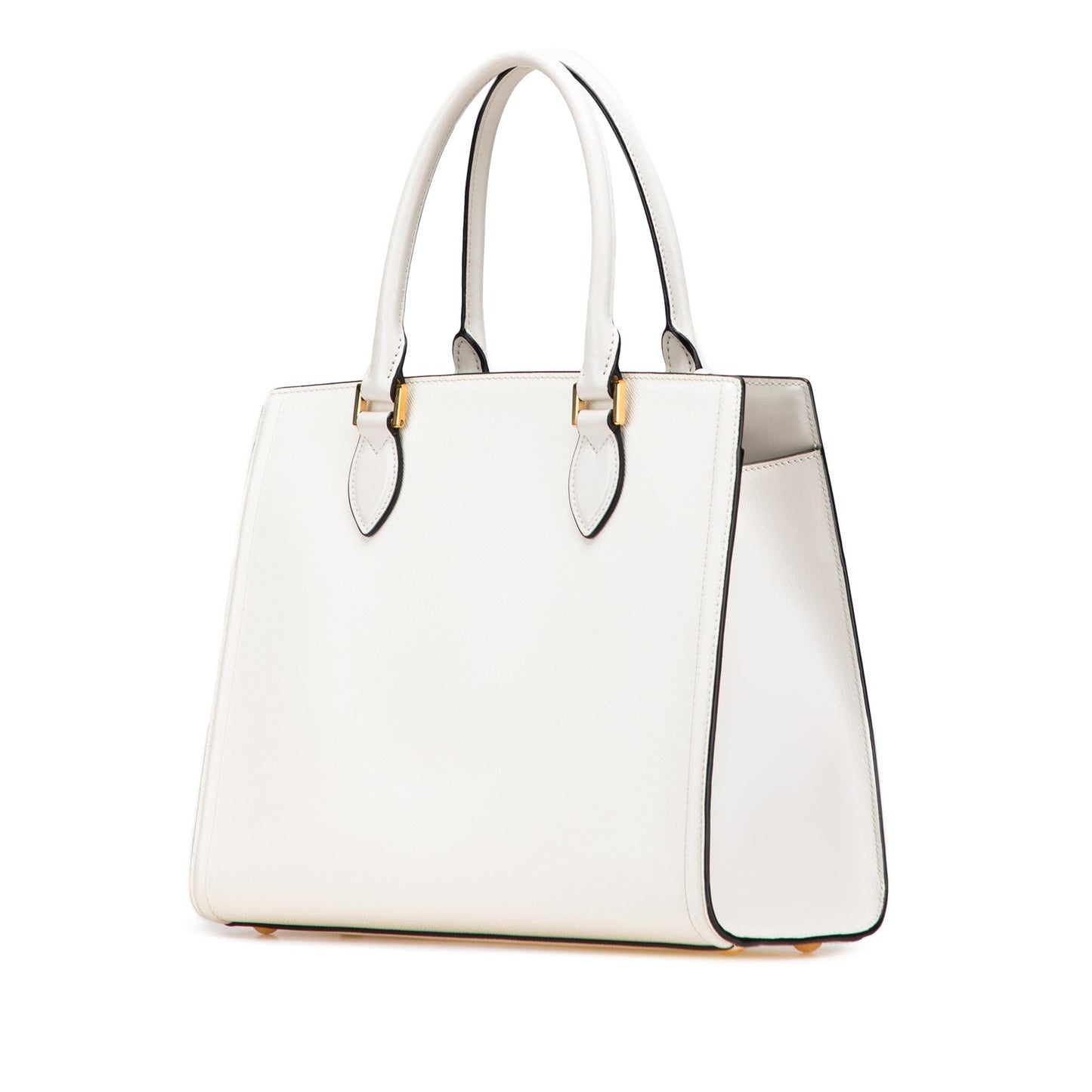 Prada Soft Calf Trimmed Saffiano Lux Satchel
