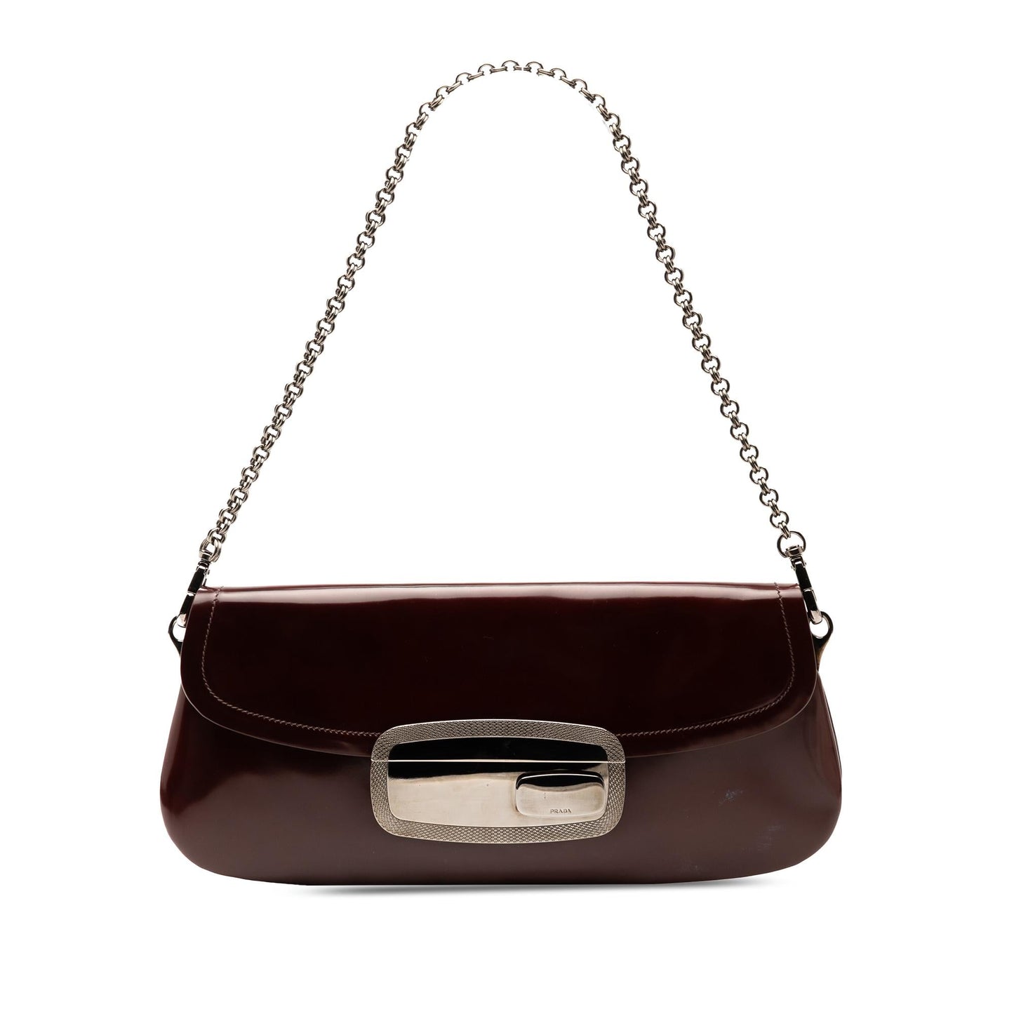 Prada Spazzolato Mirror Chain Flap